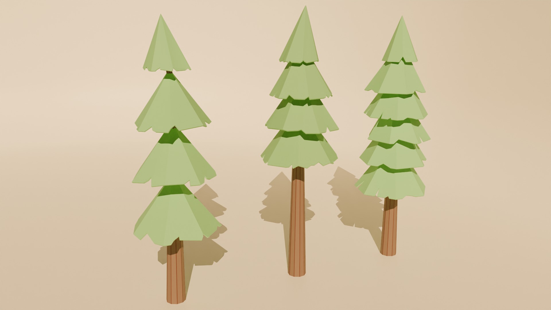 Low poly trees and rocks Free low-poly 3D model_4