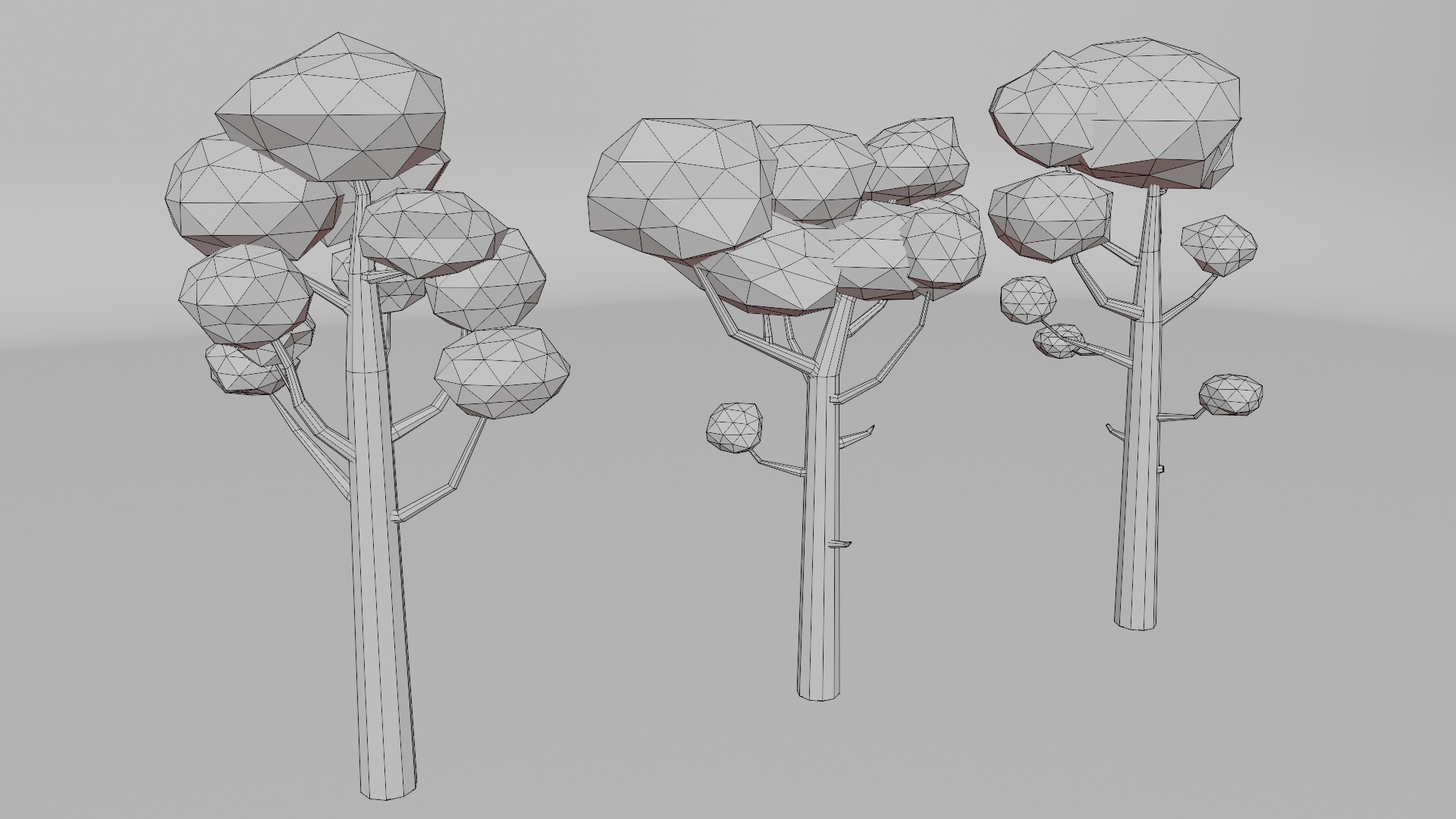 Low poly trees and rocks Free low-poly 3D model_7