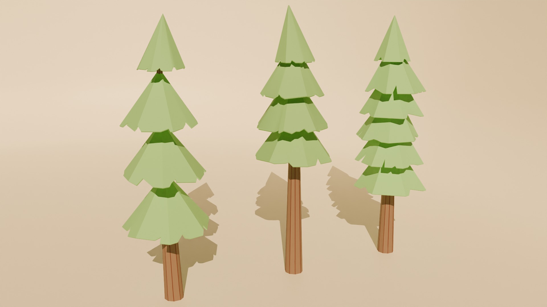 Low poly trees and rocks Free low-poly 3D model_3