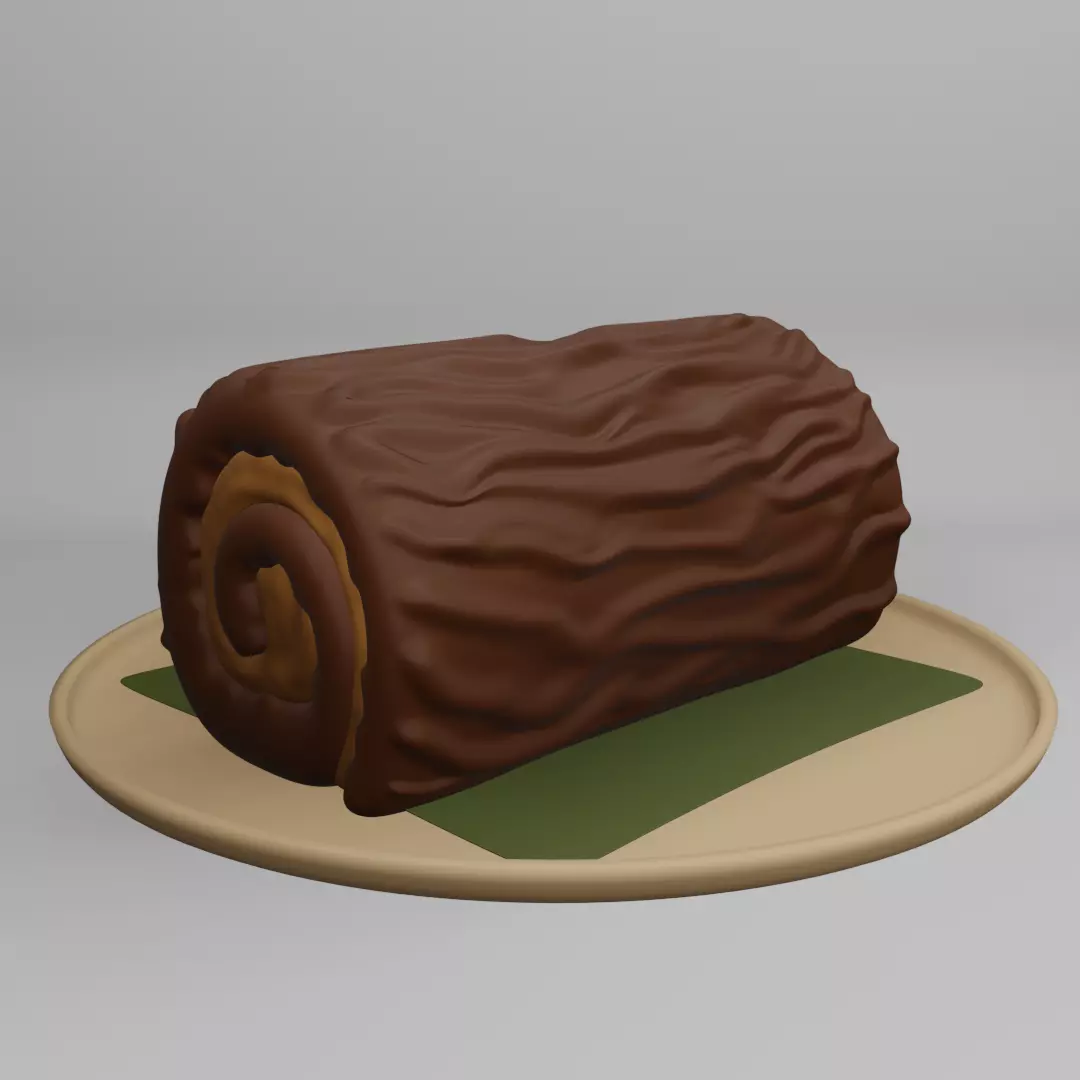 Chocolate log Free 3D model