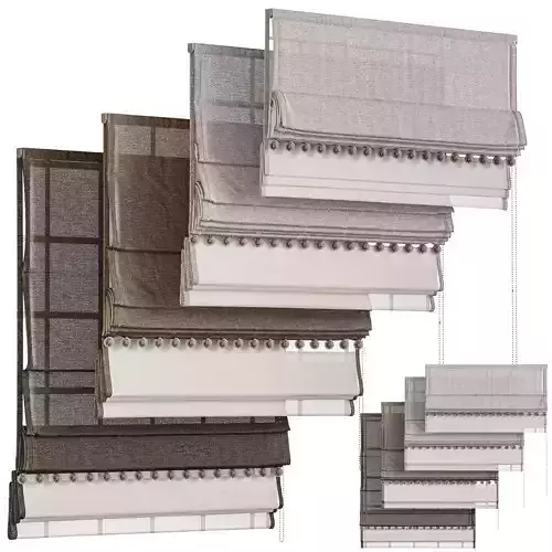 Roman curtain with pom pom 3