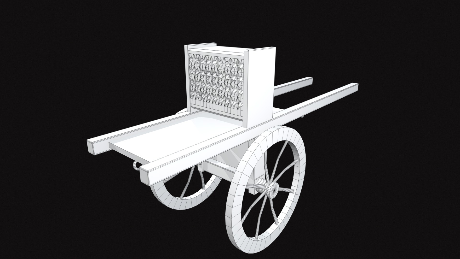 Medieval Hwacha Low-poly 3D model_19