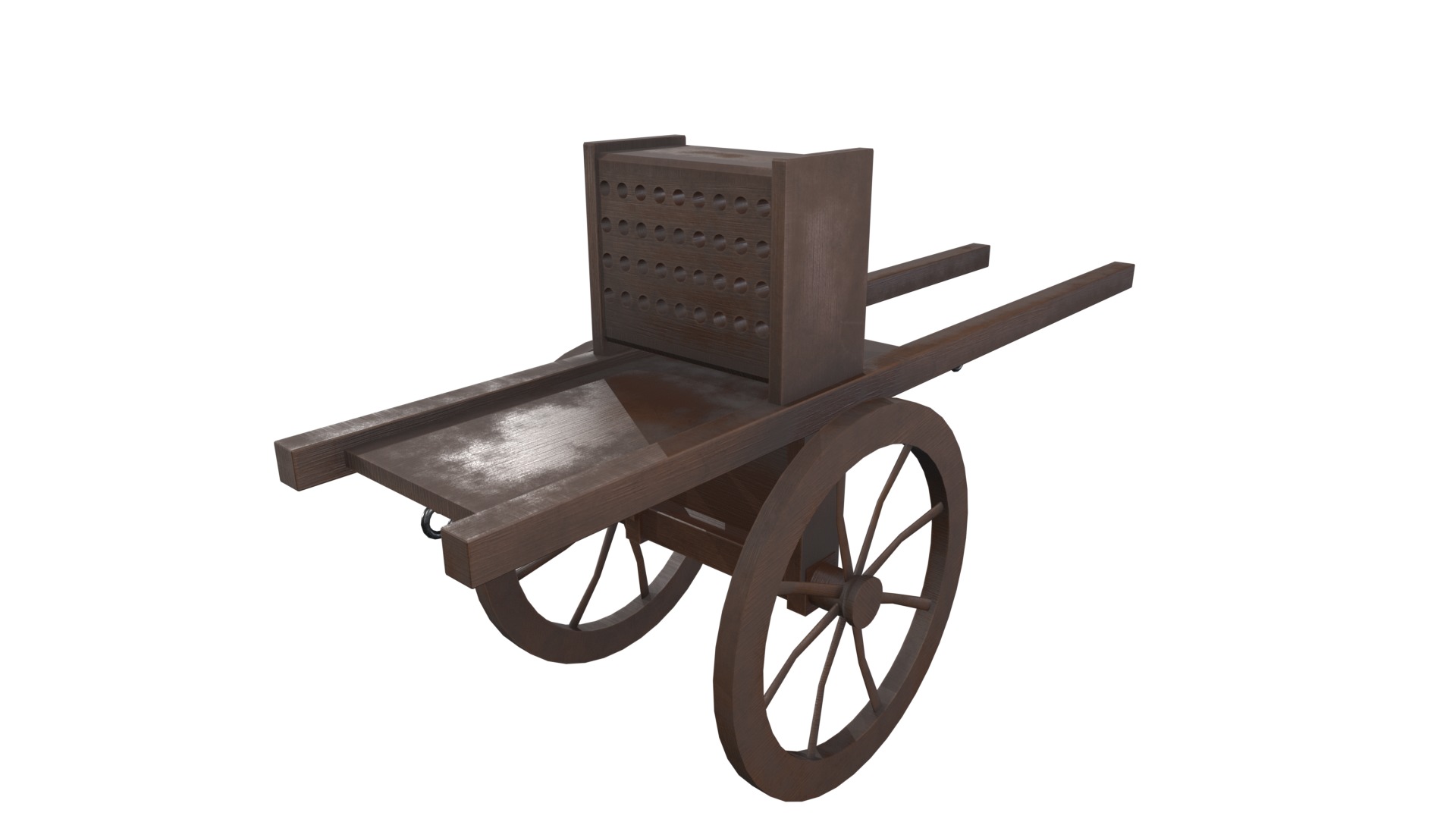 Medieval Hwacha Low-poly 3D model_17