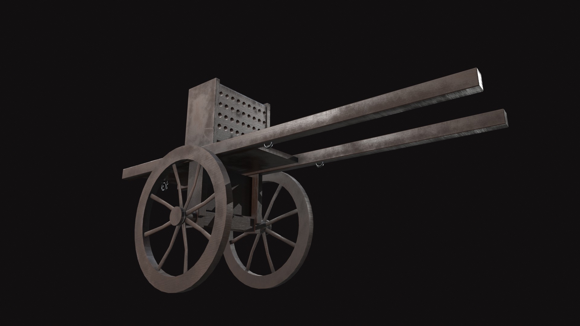 Medieval Hwacha Low-poly 3D model_8