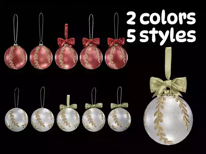 Christmas ornaments style 11 3D model