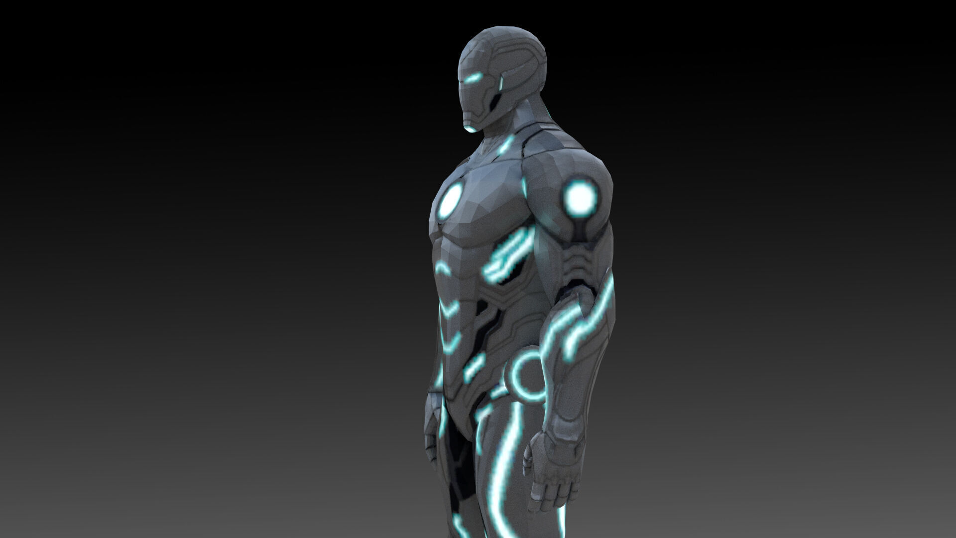 Superior Iron Man Armor Rigged 3D Model Low-poly 3D model_9