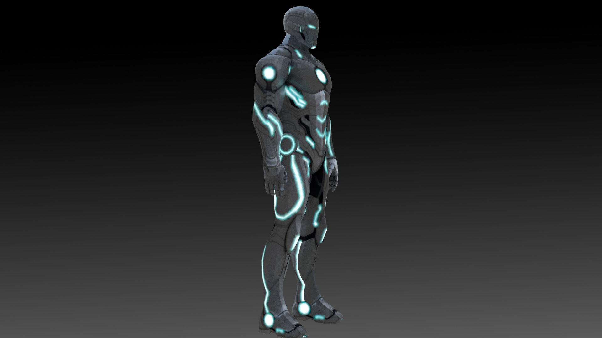 Superior Iron Man Armor Rigged 3D Model Low-poly 3D model_6