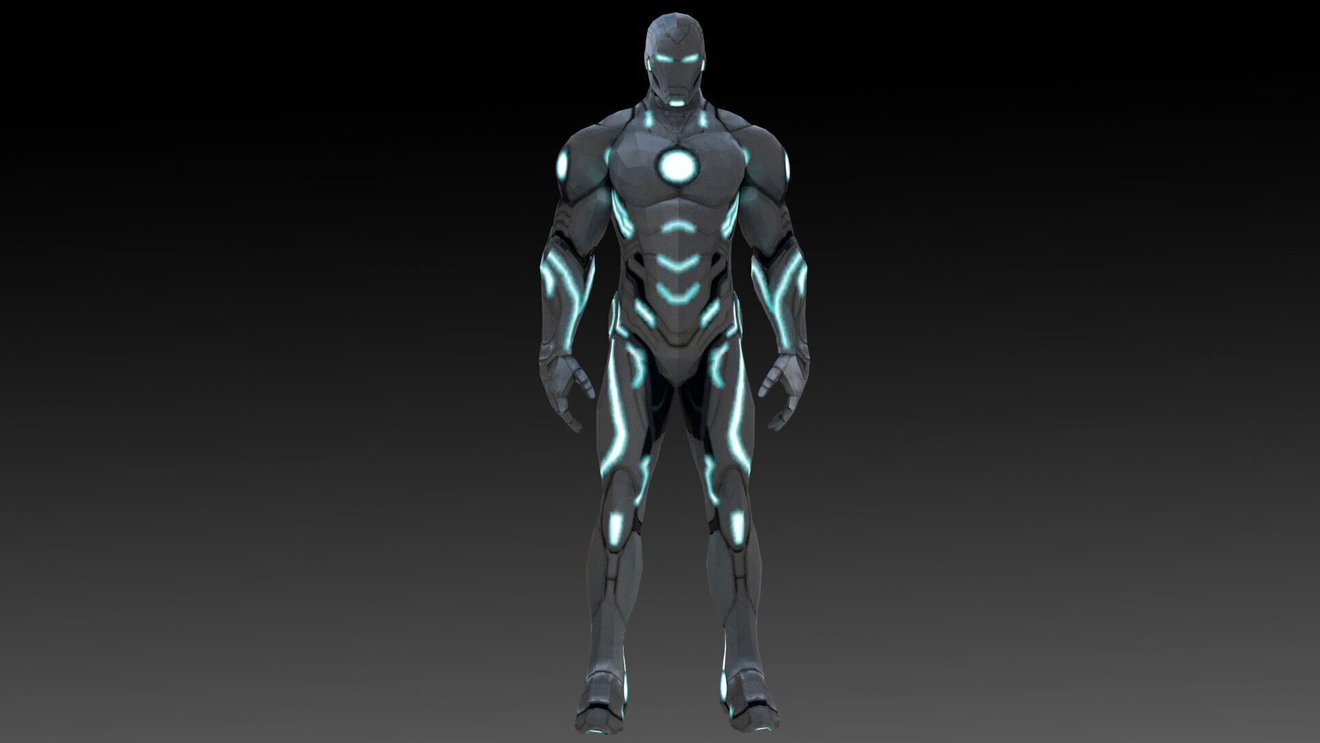 Superior Iron Man Armor Rigged 3D Model Low-poly 3D model_7