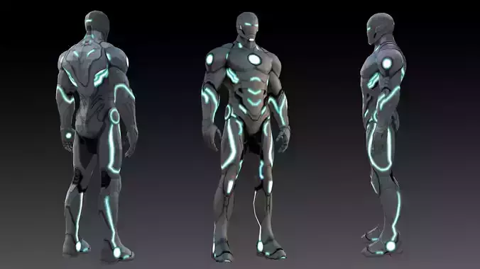 Superior Iron Man Armor Rigged 3D Model Low-poly 3D model