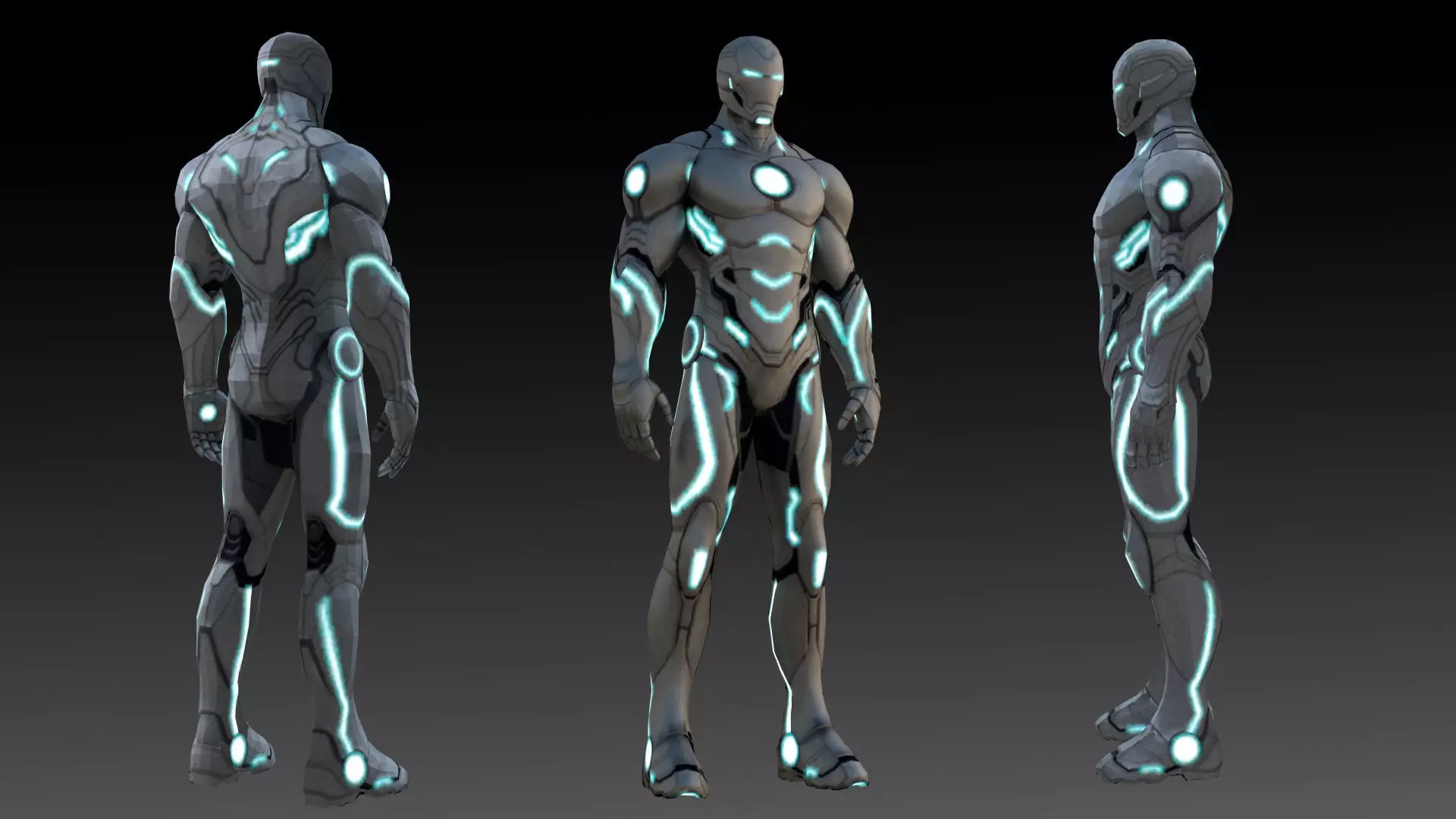 Superior Iron Man Armor Rigged 3D Model Low-poly 3D model_0