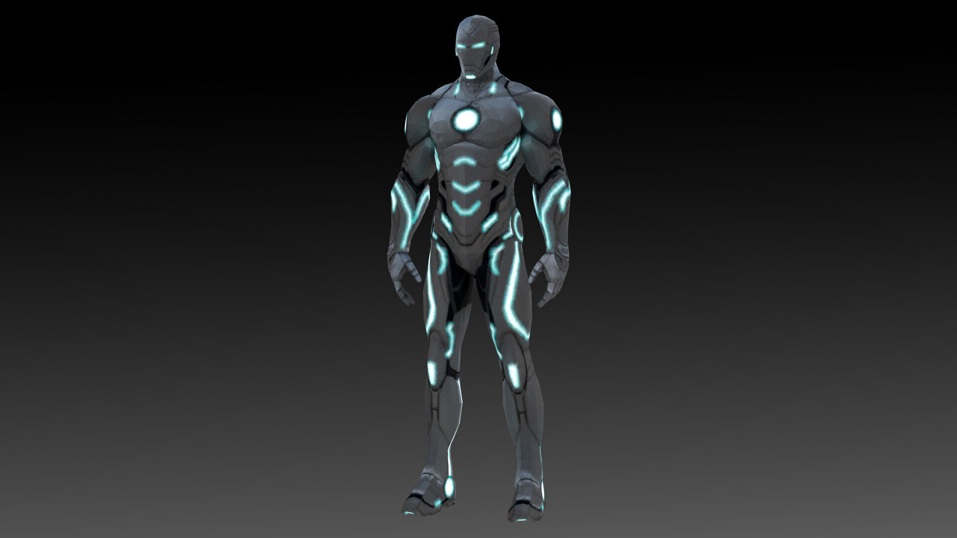 Superior Iron Man Armor Rigged 3D Model Low-poly 3D model_11