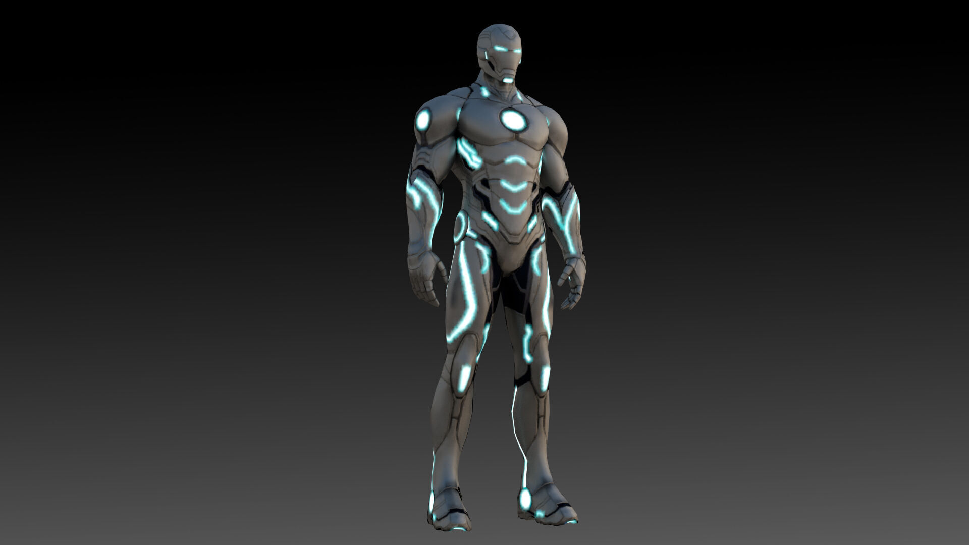 Superior Iron Man Armor Rigged 3D Model Low-poly 3D model_5