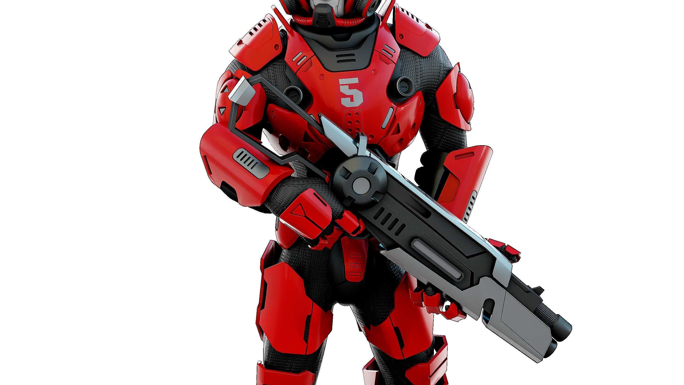 CYBORG SOLDIER RX-900 Rigged for Unreal Engine - Unity - MIXAMO 3D model_27