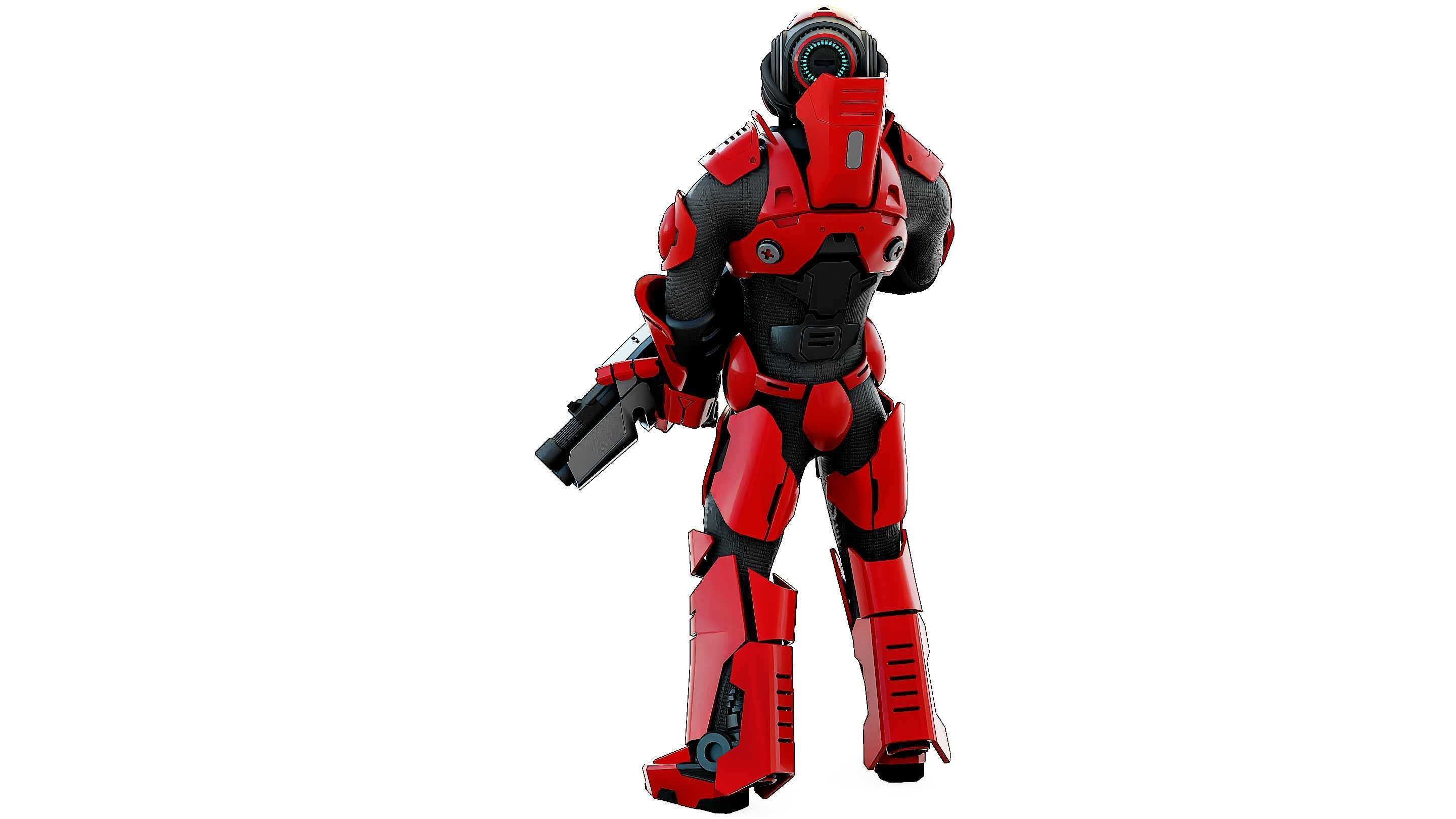 CYBORG SOLDIER RX-900 Rigged for Unreal Engine - Unity - MIXAMO 3D model_13