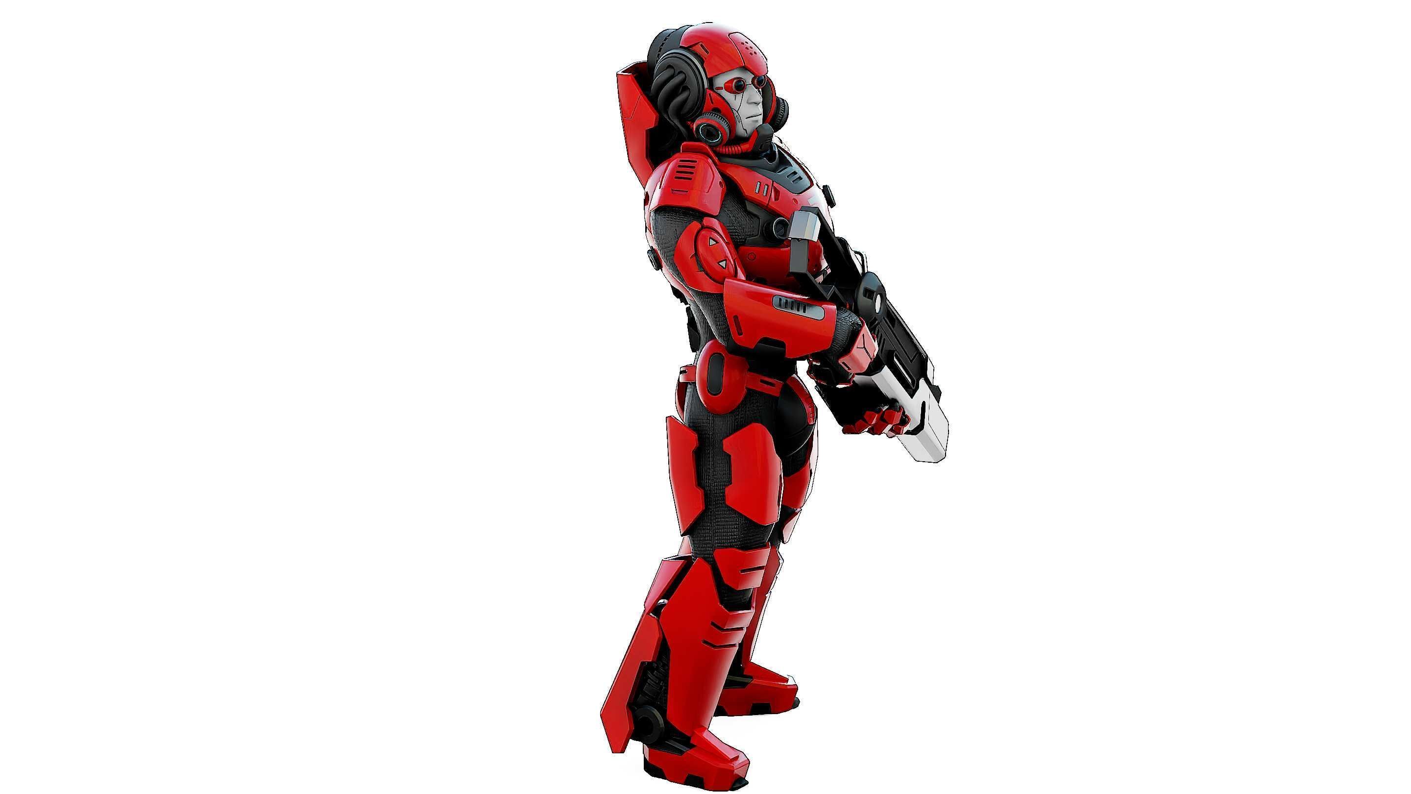 CYBORG SOLDIER RX-900 Rigged for Unreal Engine - Unity - MIXAMO 3D model_6