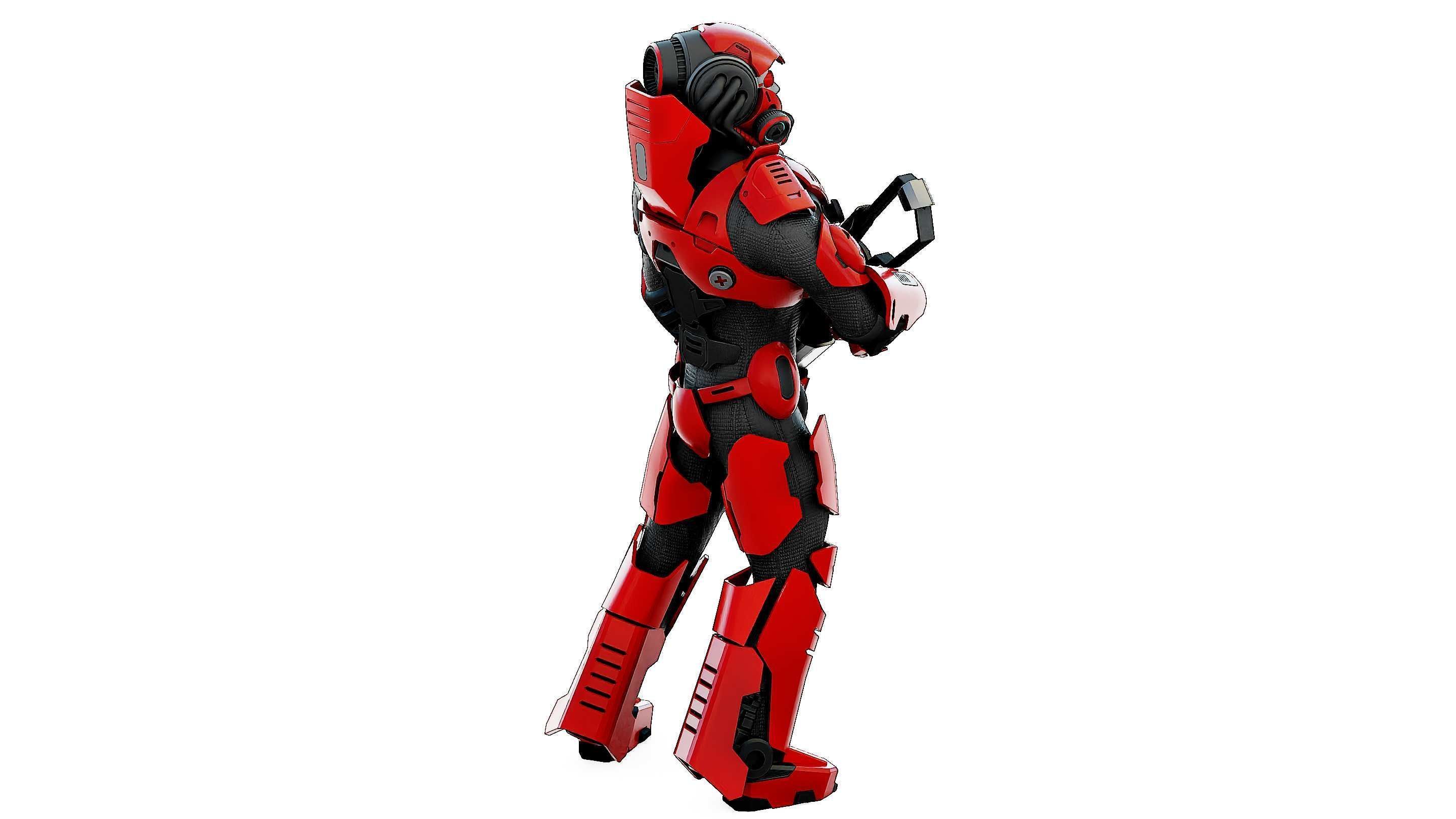 CYBORG SOLDIER RX-900 Rigged for Unreal Engine - Unity - MIXAMO 3D model_9