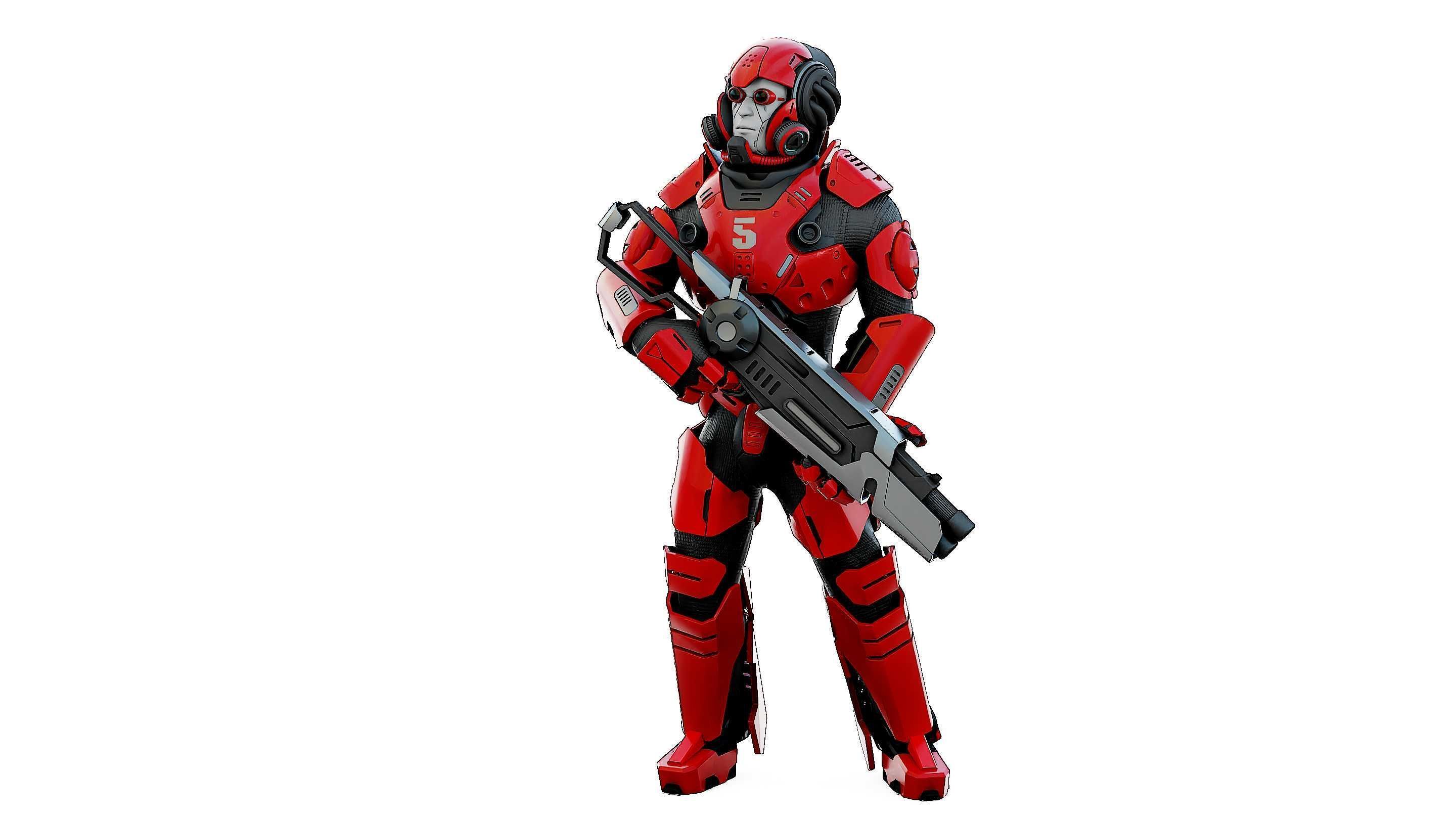 CYBORG SOLDIER RX-900 Rigged for Unreal Engine - Unity - MIXAMO 3D model_22