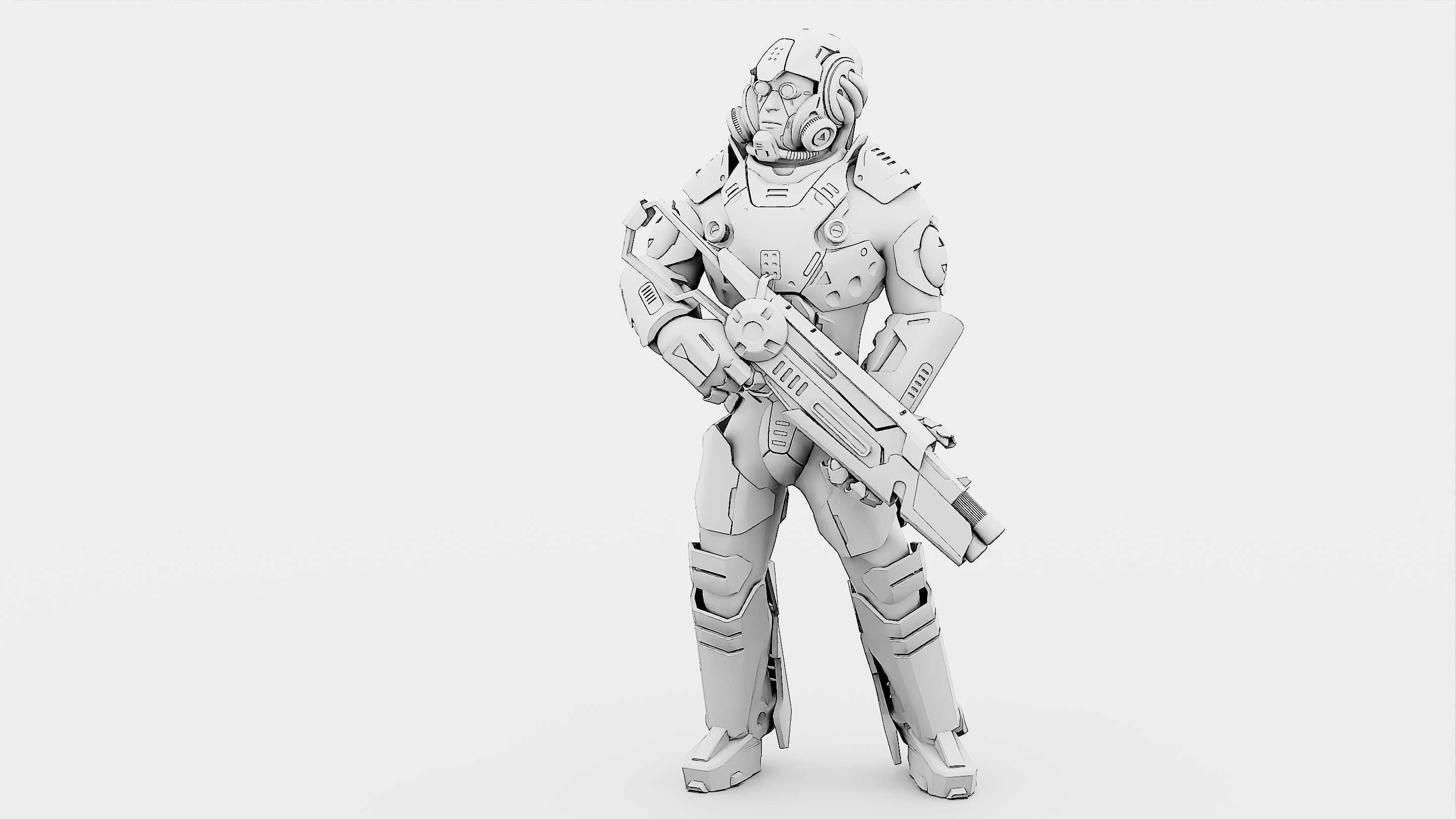 CYBORG SOLDIER RX-900 Rigged for Unreal Engine - Unity - MIXAMO 3D model_32