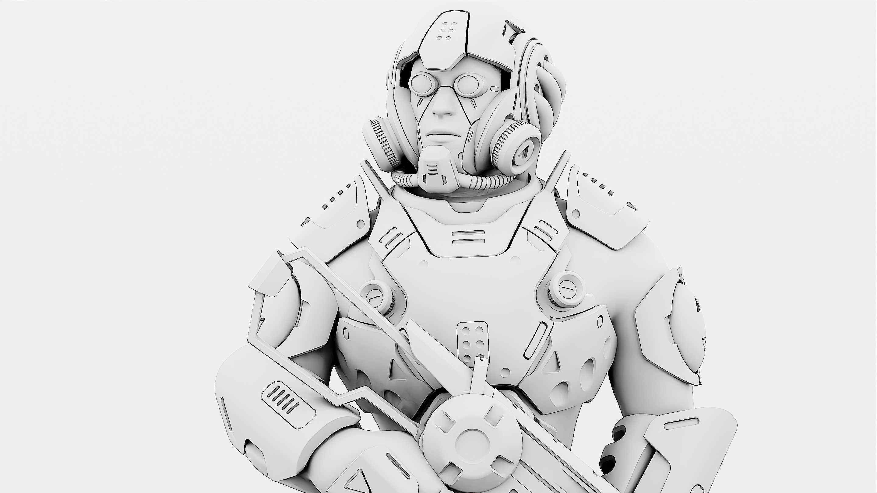 CYBORG SOLDIER RX-900 Rigged for Unreal Engine - Unity - MIXAMO 3D model_34