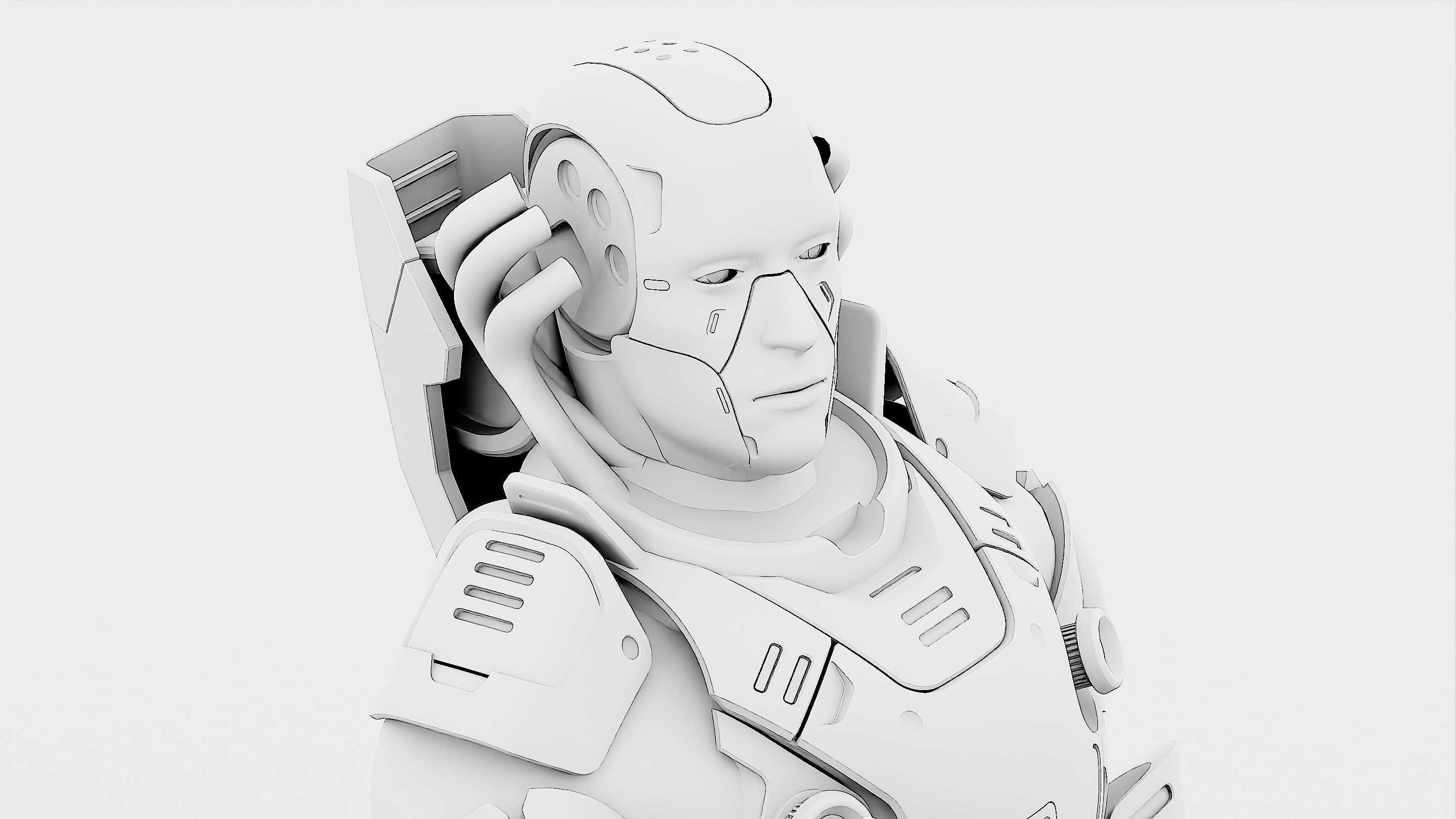 CYBORG SOLDIER RX-900 Rigged for Unreal Engine - Unity - MIXAMO 3D model_35