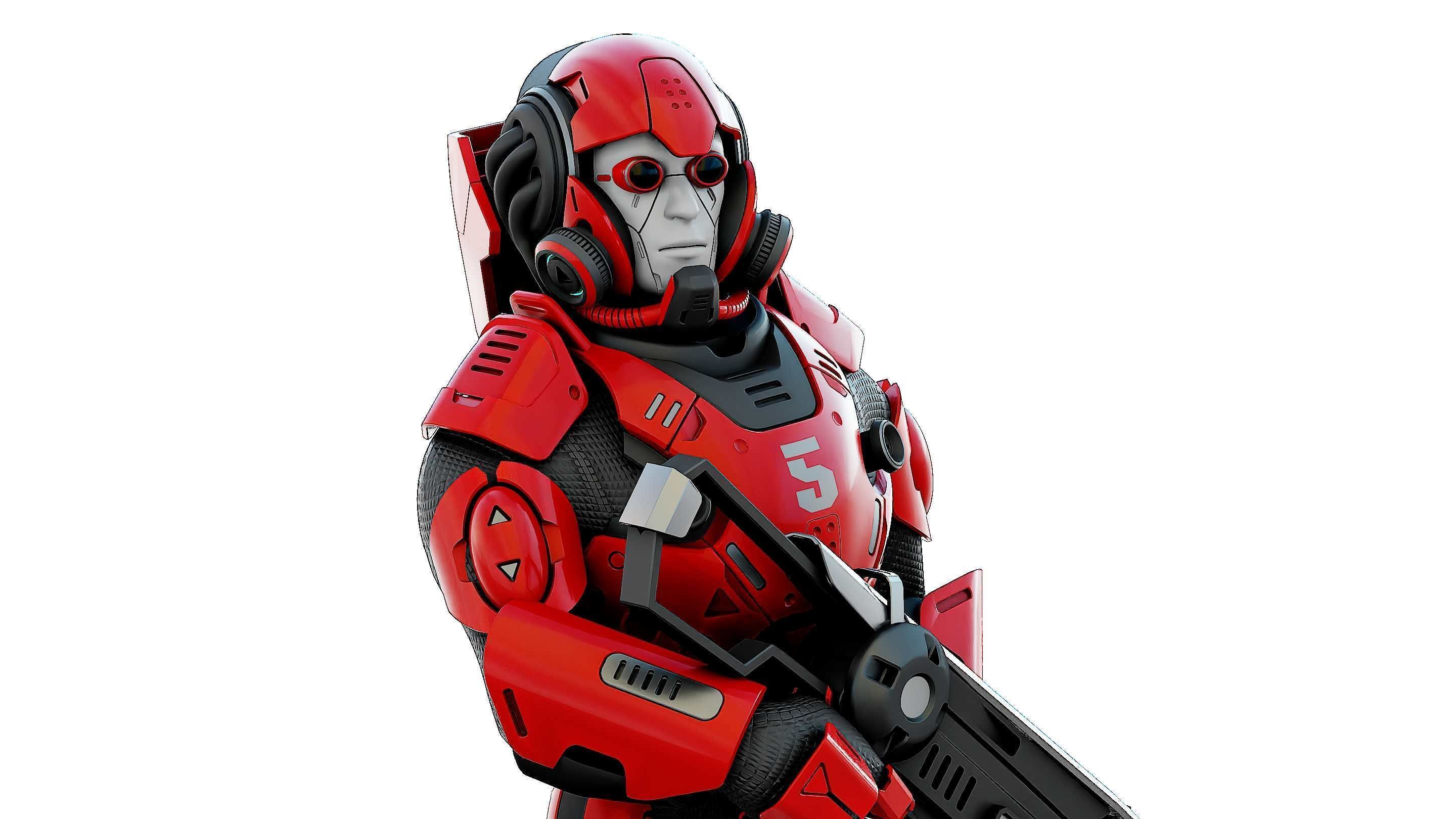 CYBORG SOLDIER RX-900 Rigged for Unreal Engine - Unity - MIXAMO 3D model_23