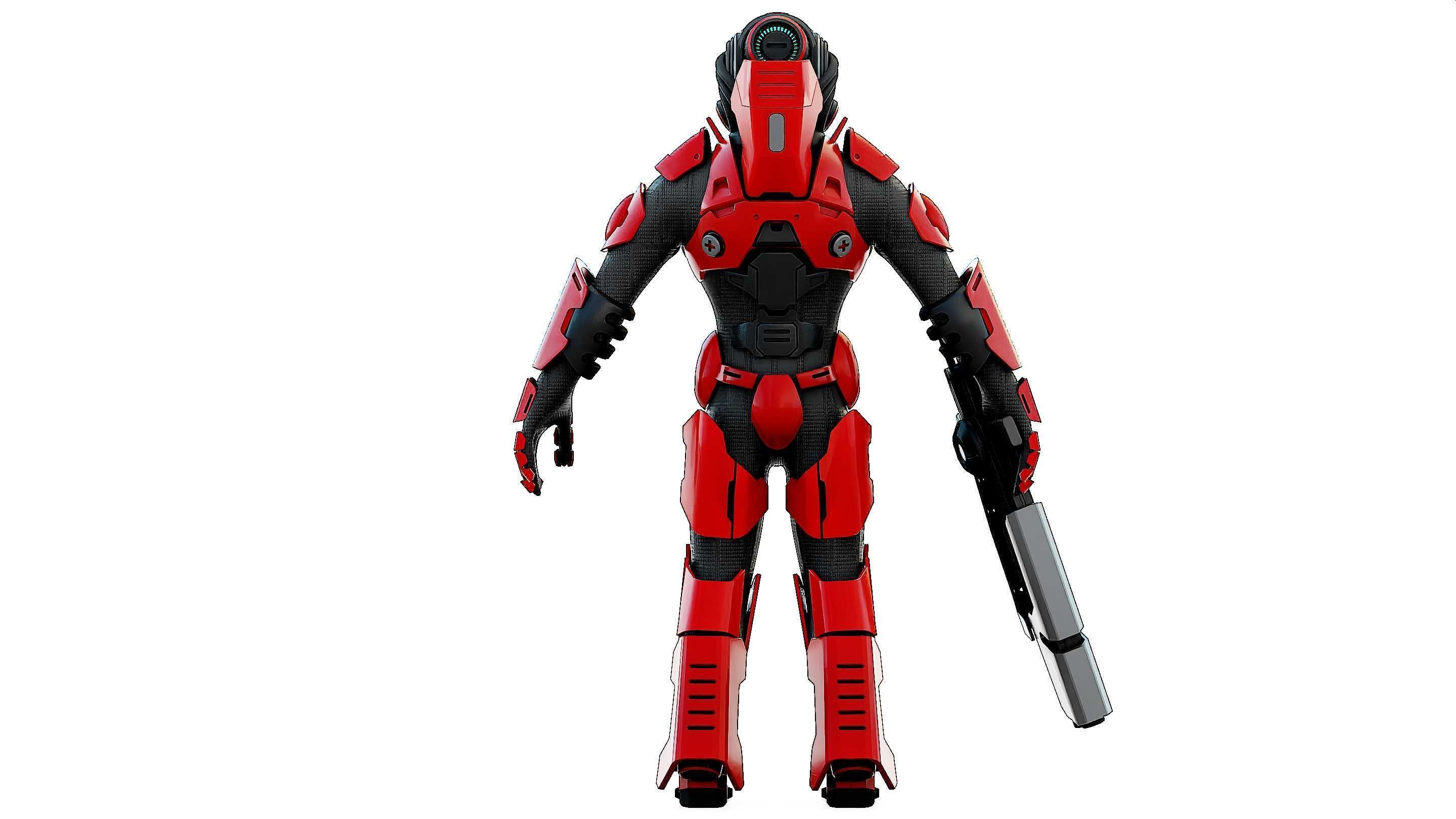 CYBORG SOLDIER RX-900 Rigged for Unreal Engine - Unity - MIXAMO 3D model_31