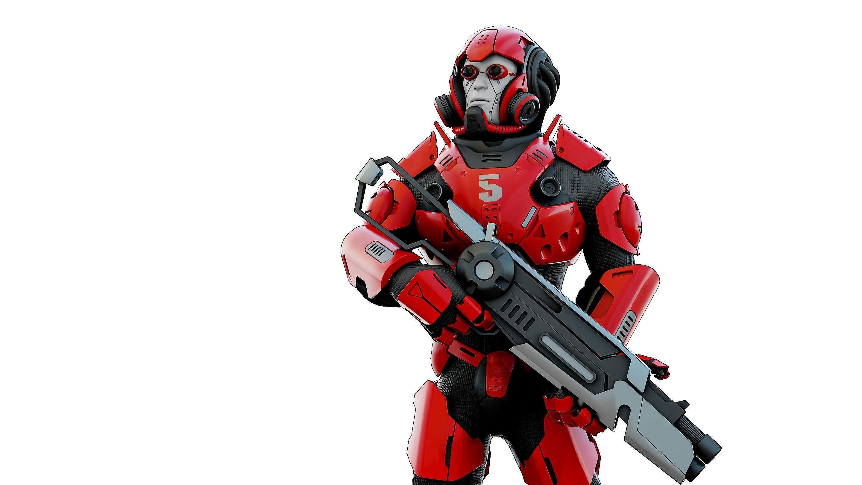 CYBORG SOLDIER RX-900 Rigged for Unreal Engine - Unity - MIXAMO 3D model_2