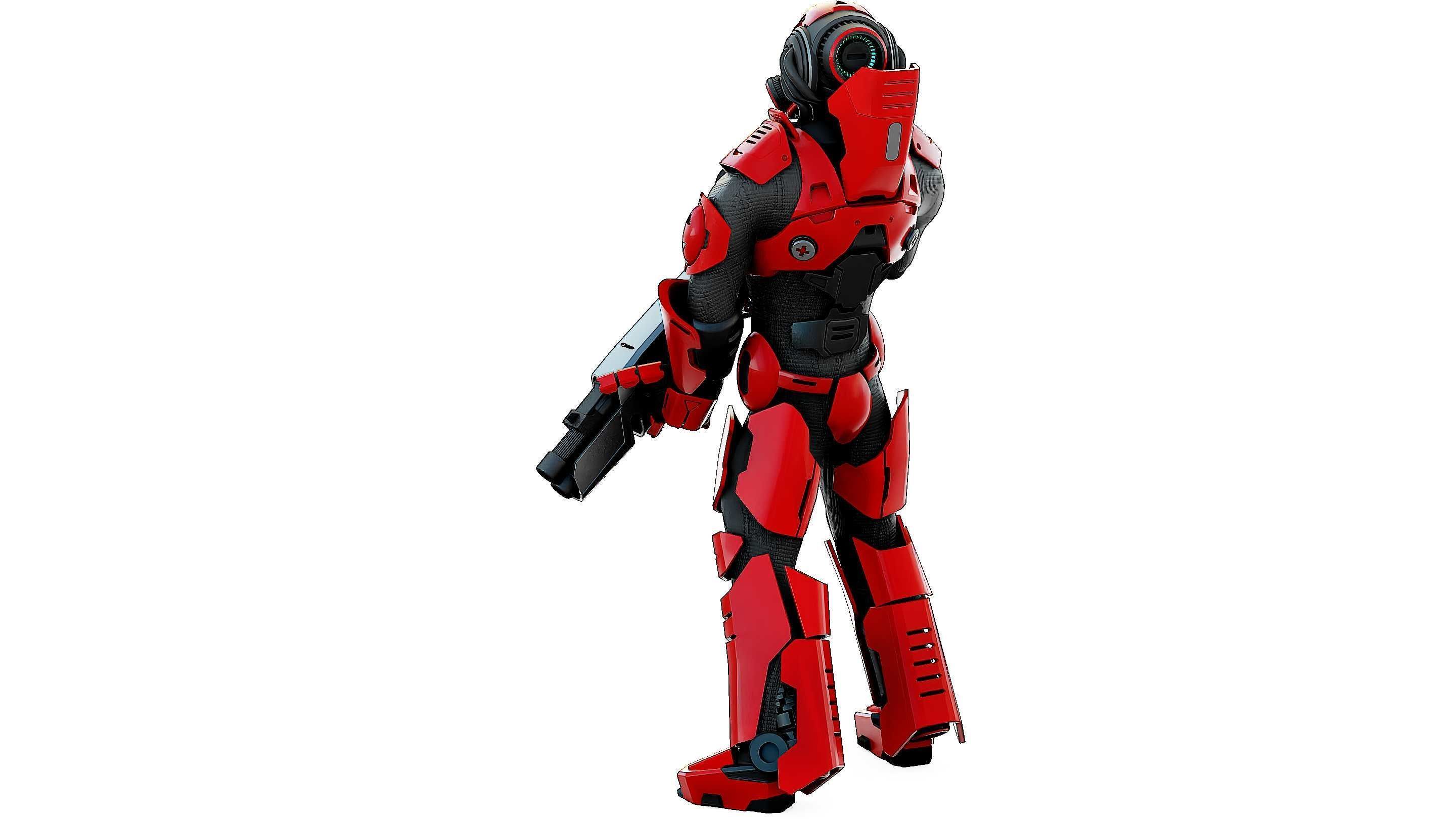 CYBORG SOLDIER RX-900 Rigged for Unreal Engine - Unity - MIXAMO 3D model_14