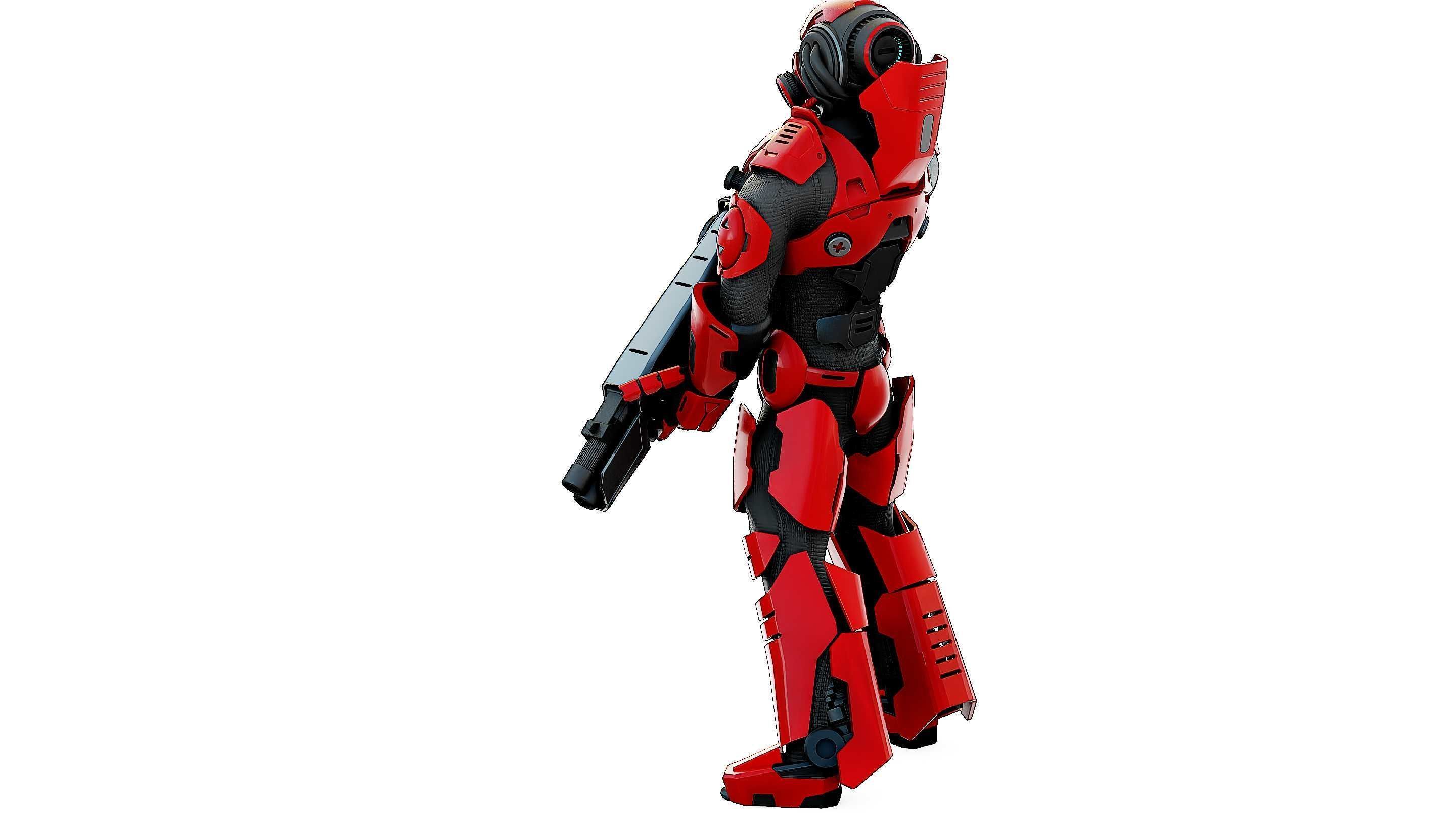 CYBORG SOLDIER RX-900 Rigged for Unreal Engine - Unity - MIXAMO 3D model_15