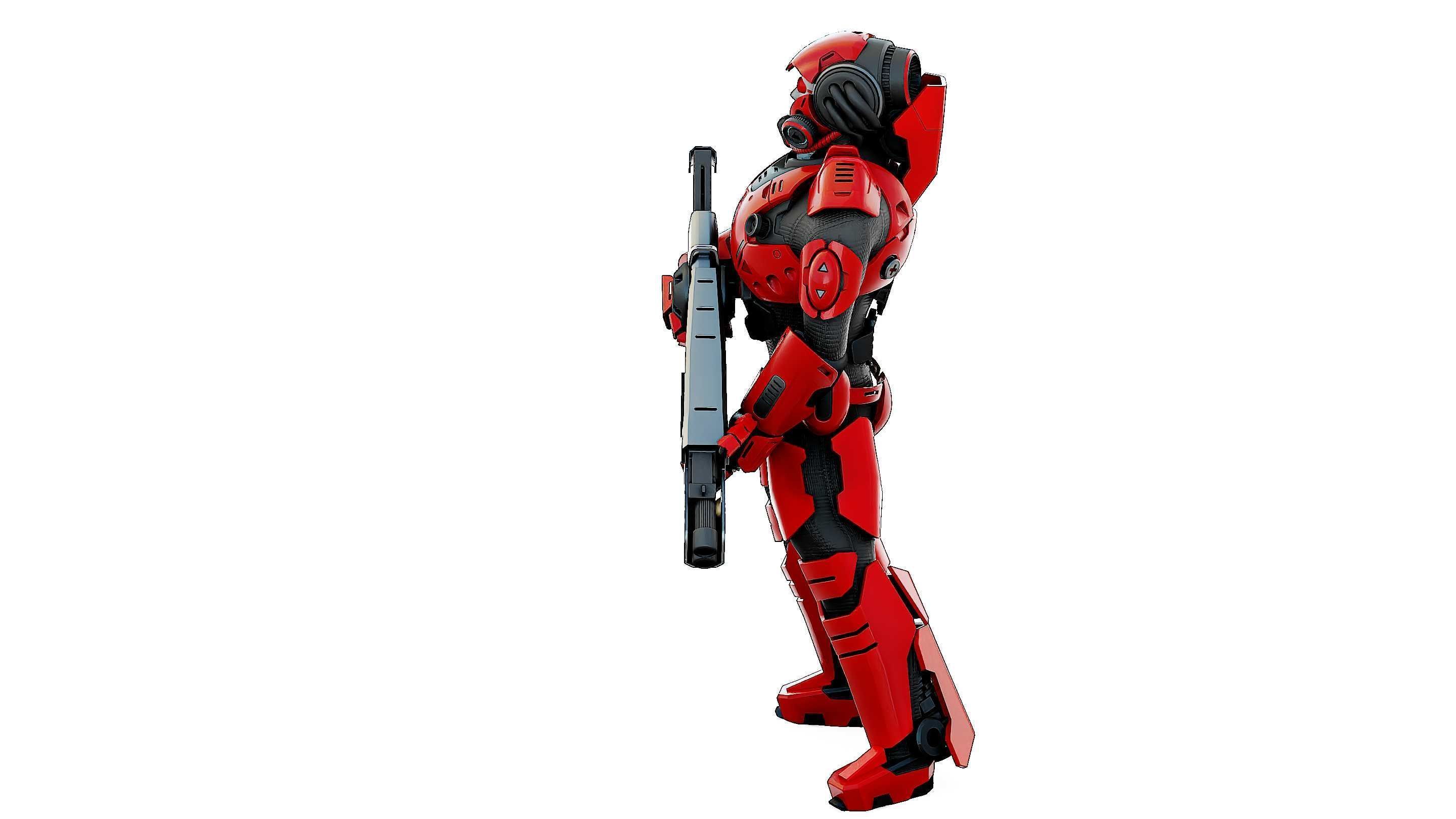 CYBORG SOLDIER RX-900 Rigged for Unreal Engine - Unity - MIXAMO 3D model_18