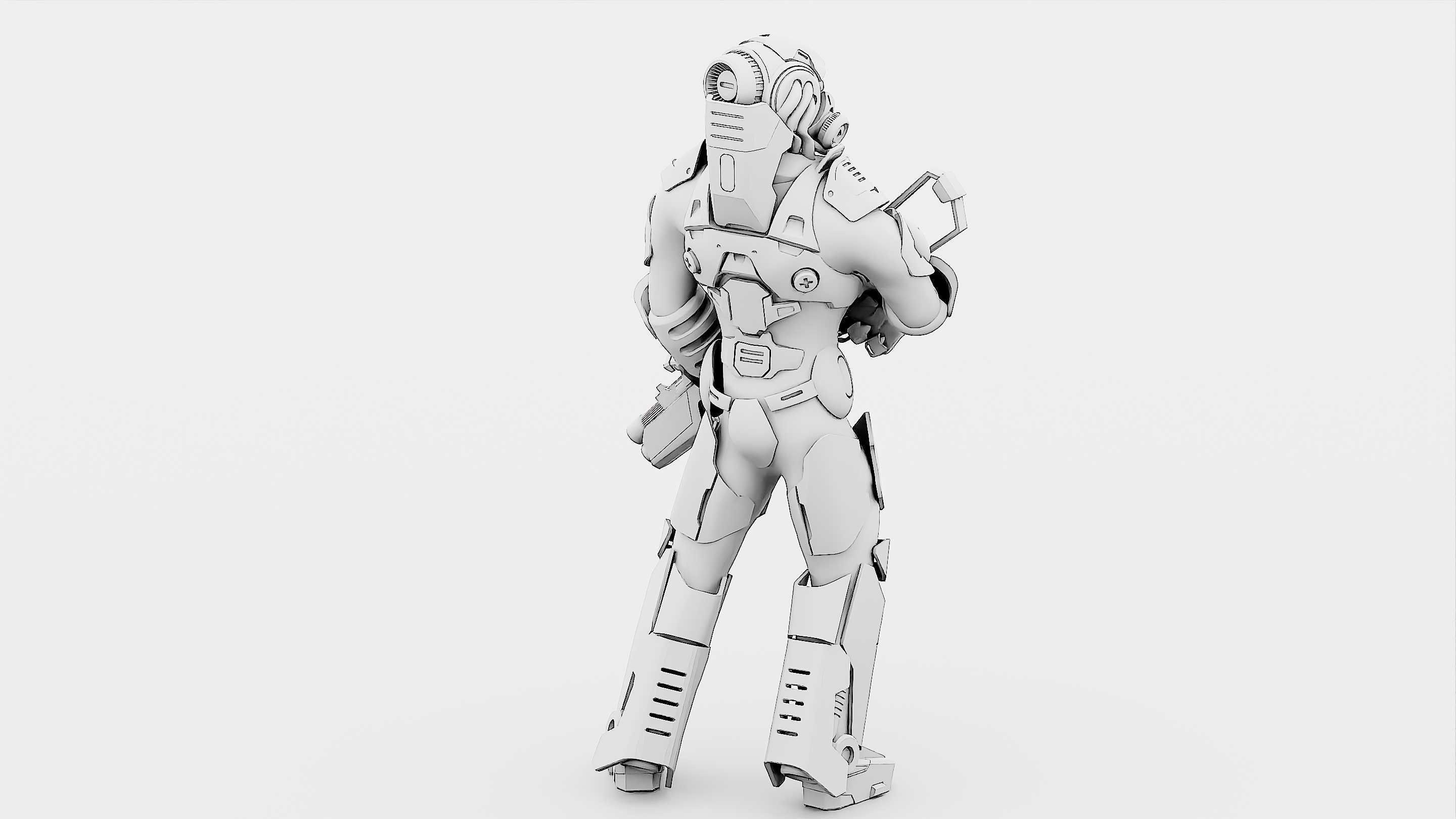 CYBORG SOLDIER RX-900 Rigged for Unreal Engine - Unity - MIXAMO 3D model_33