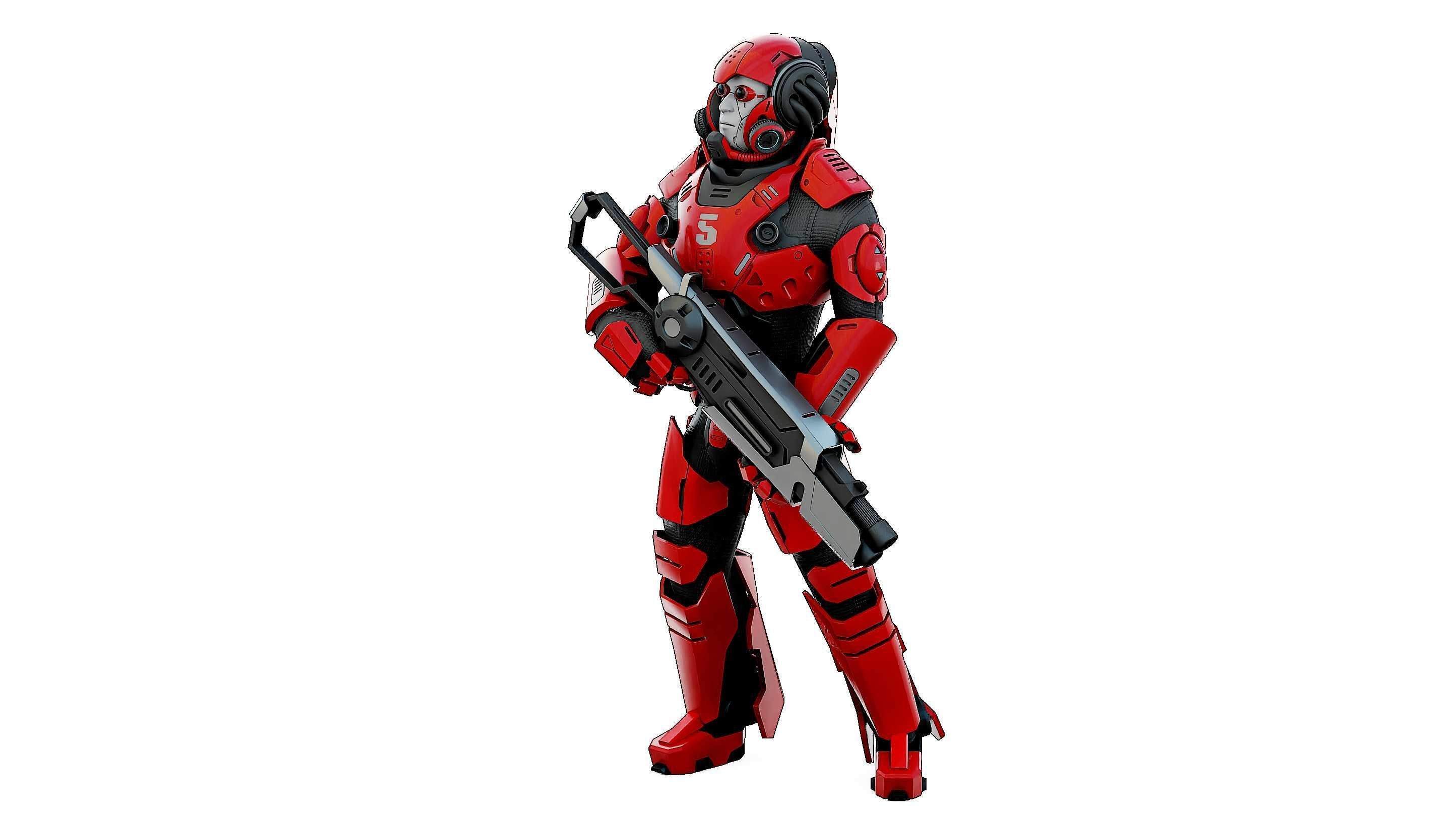 CYBORG SOLDIER RX-900 Rigged for Unreal Engine - Unity - MIXAMO 3D model_21