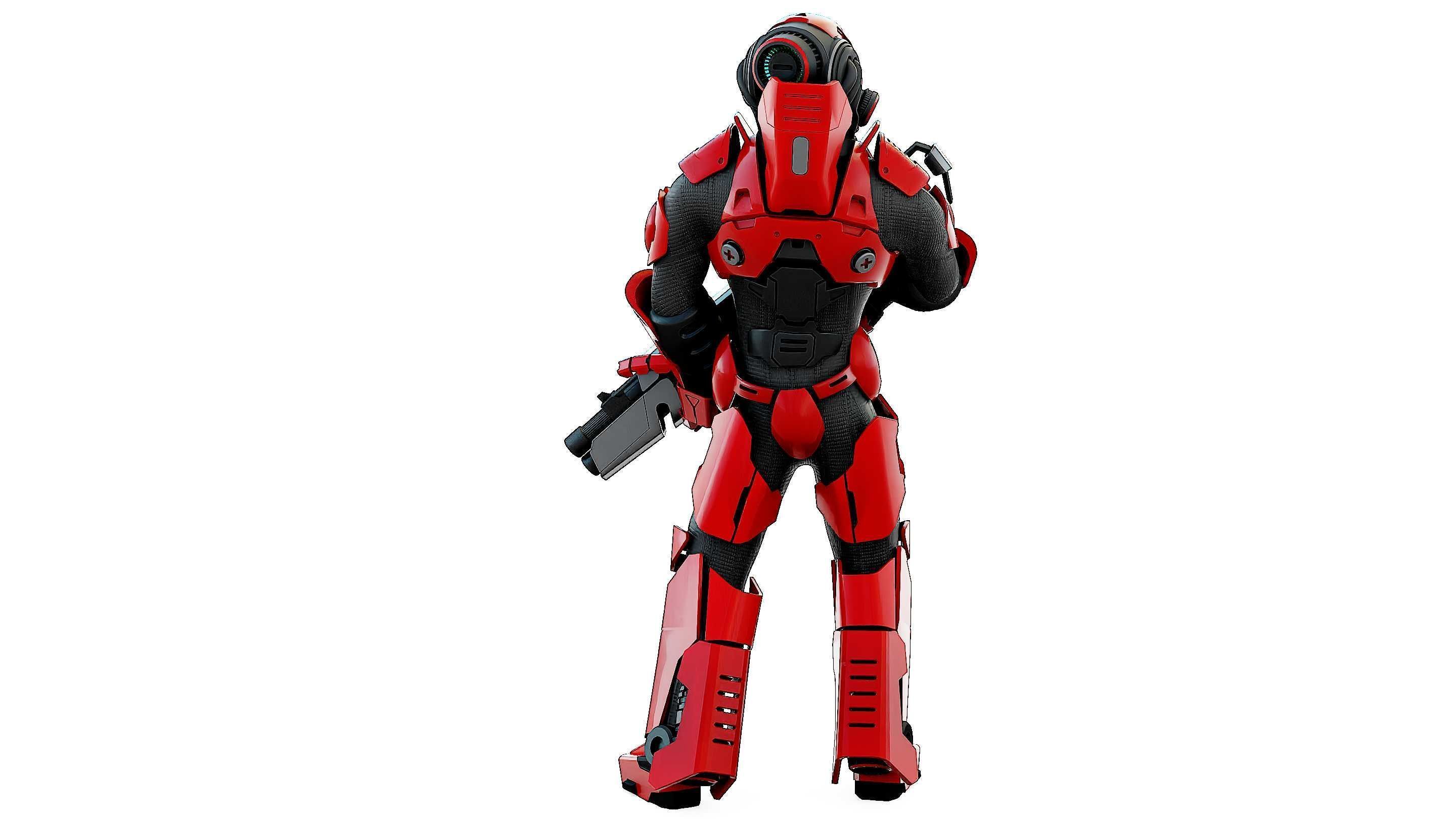 CYBORG SOLDIER RX-900 Rigged for Unreal Engine - Unity - MIXAMO 3D model_12