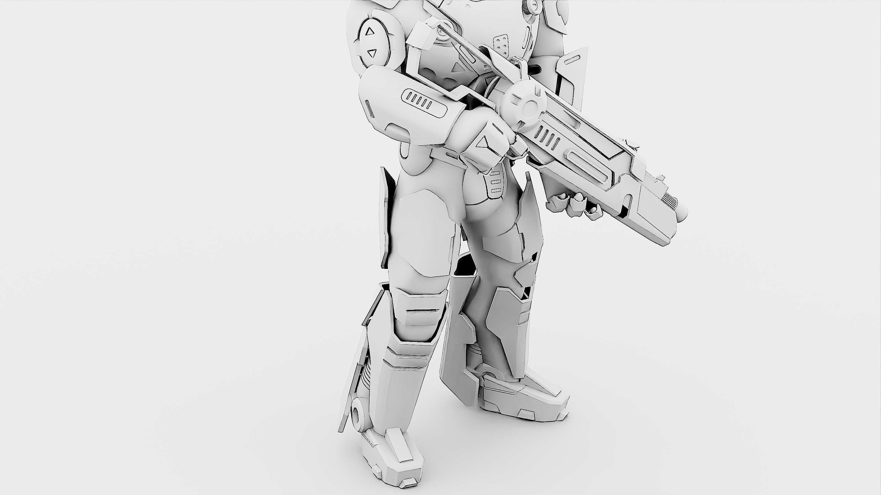 CYBORG SOLDIER RX-900 Rigged for Unreal Engine - Unity - MIXAMO 3D model_36