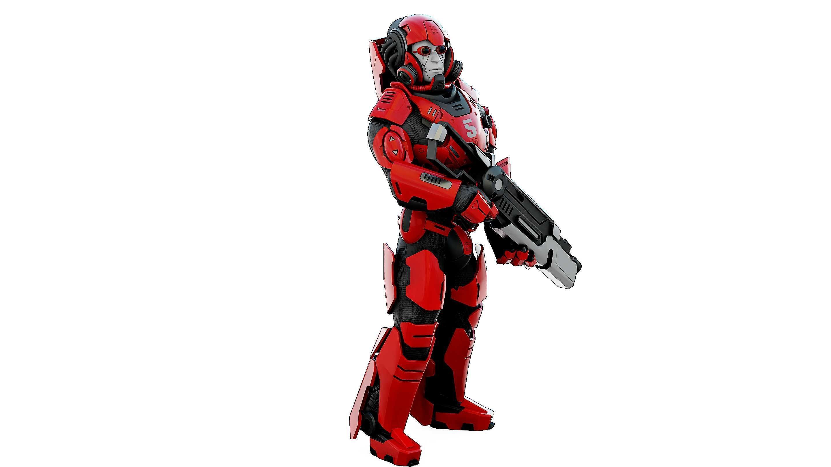 CYBORG SOLDIER RX-900 Rigged for Unreal Engine - Unity - MIXAMO 3D model_5