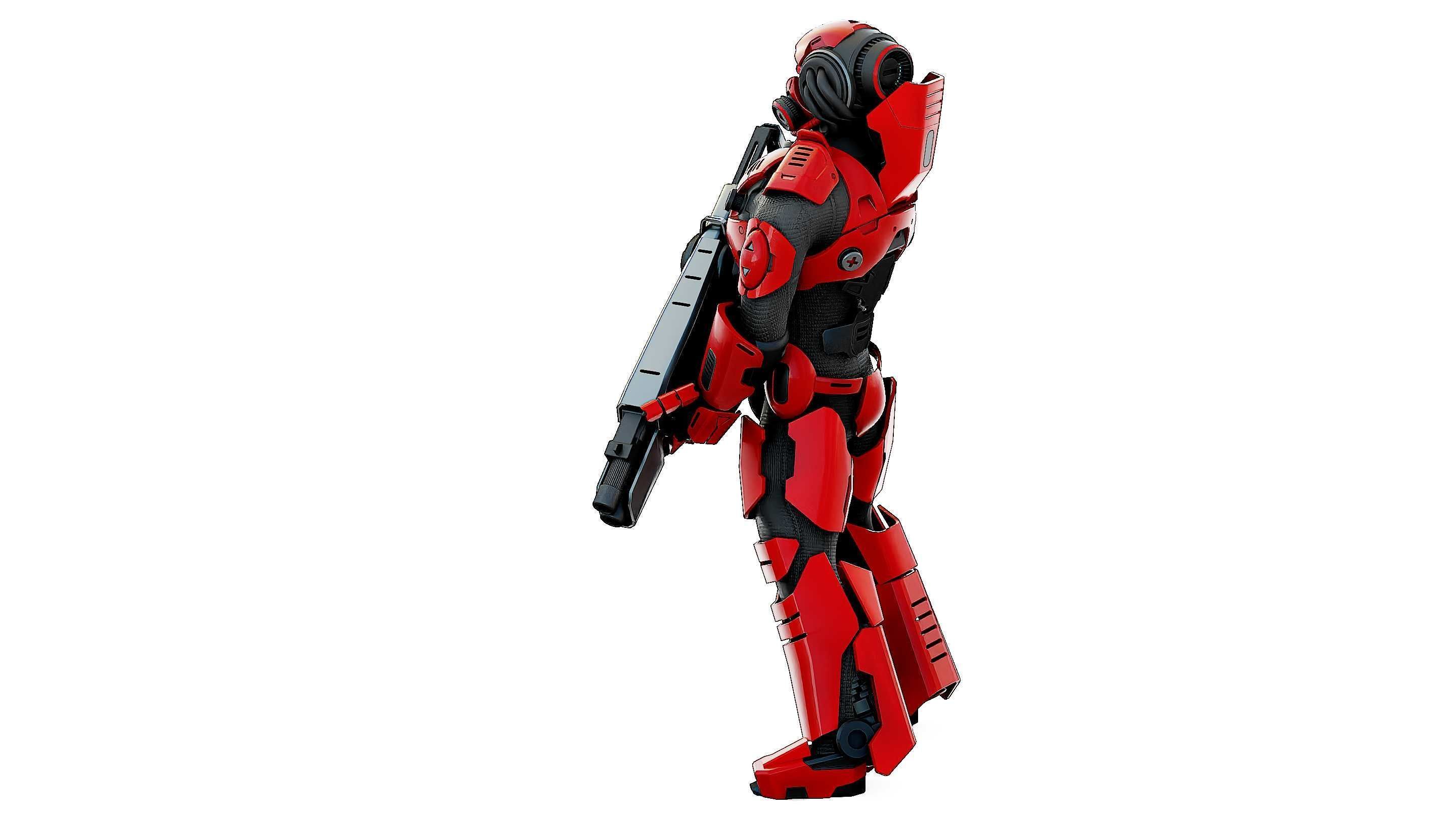 CYBORG SOLDIER RX-900 Rigged for Unreal Engine - Unity - MIXAMO 3D model_16