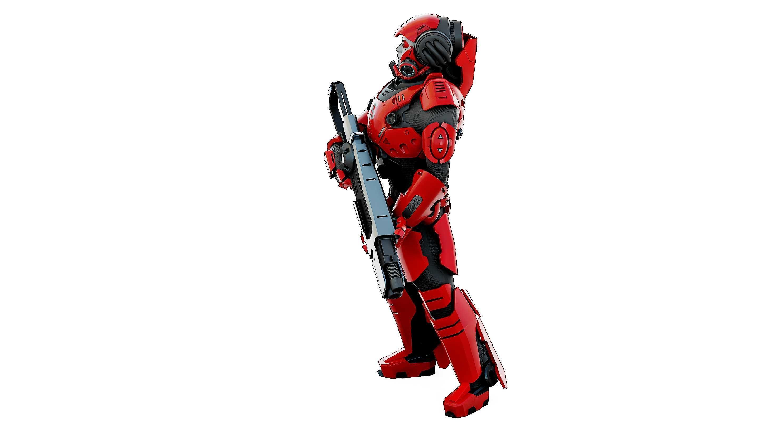 CYBORG SOLDIER RX-900 Rigged for Unreal Engine - Unity - MIXAMO 3D model_19