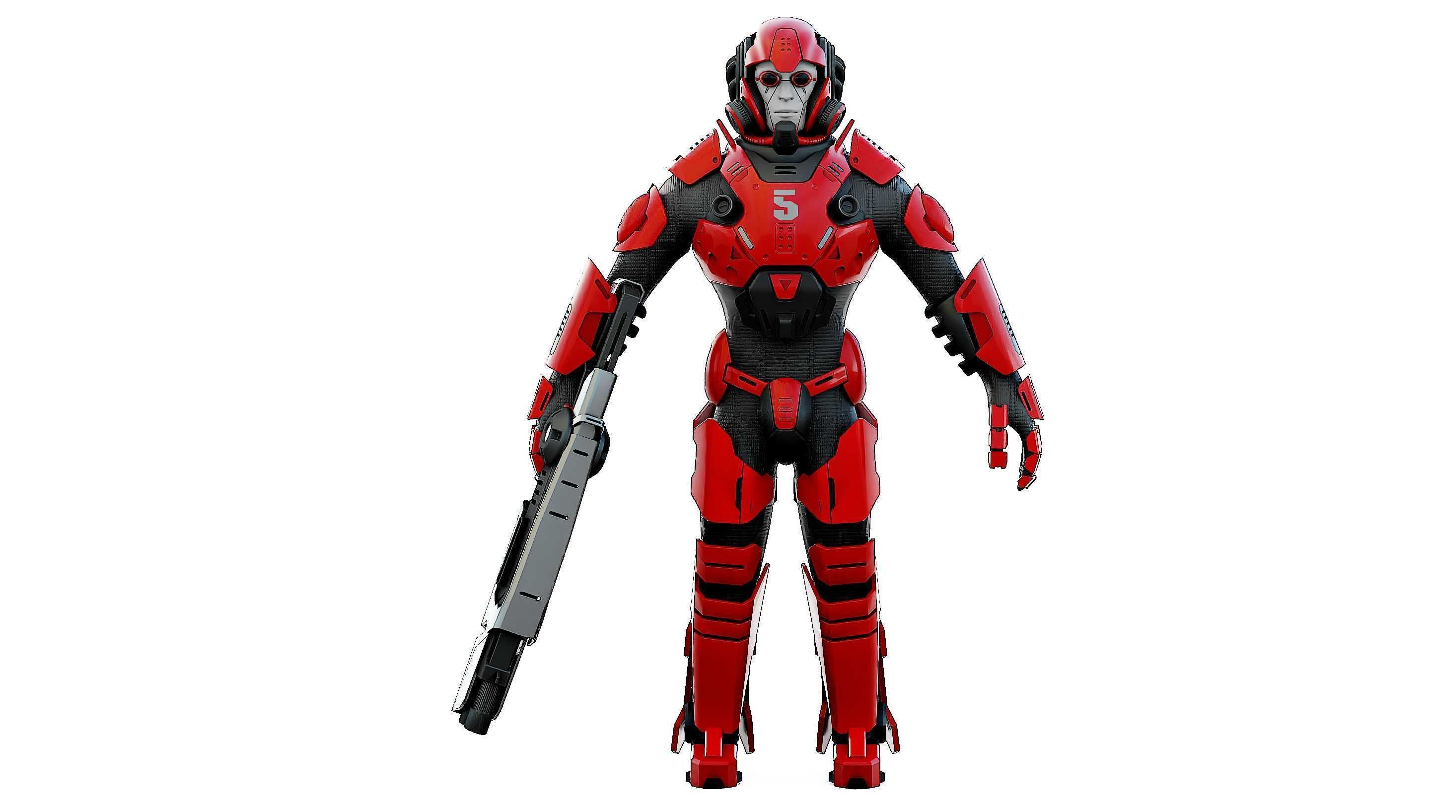 CYBORG SOLDIER RX-900 Rigged for Unreal Engine - Unity - MIXAMO 3D model_30