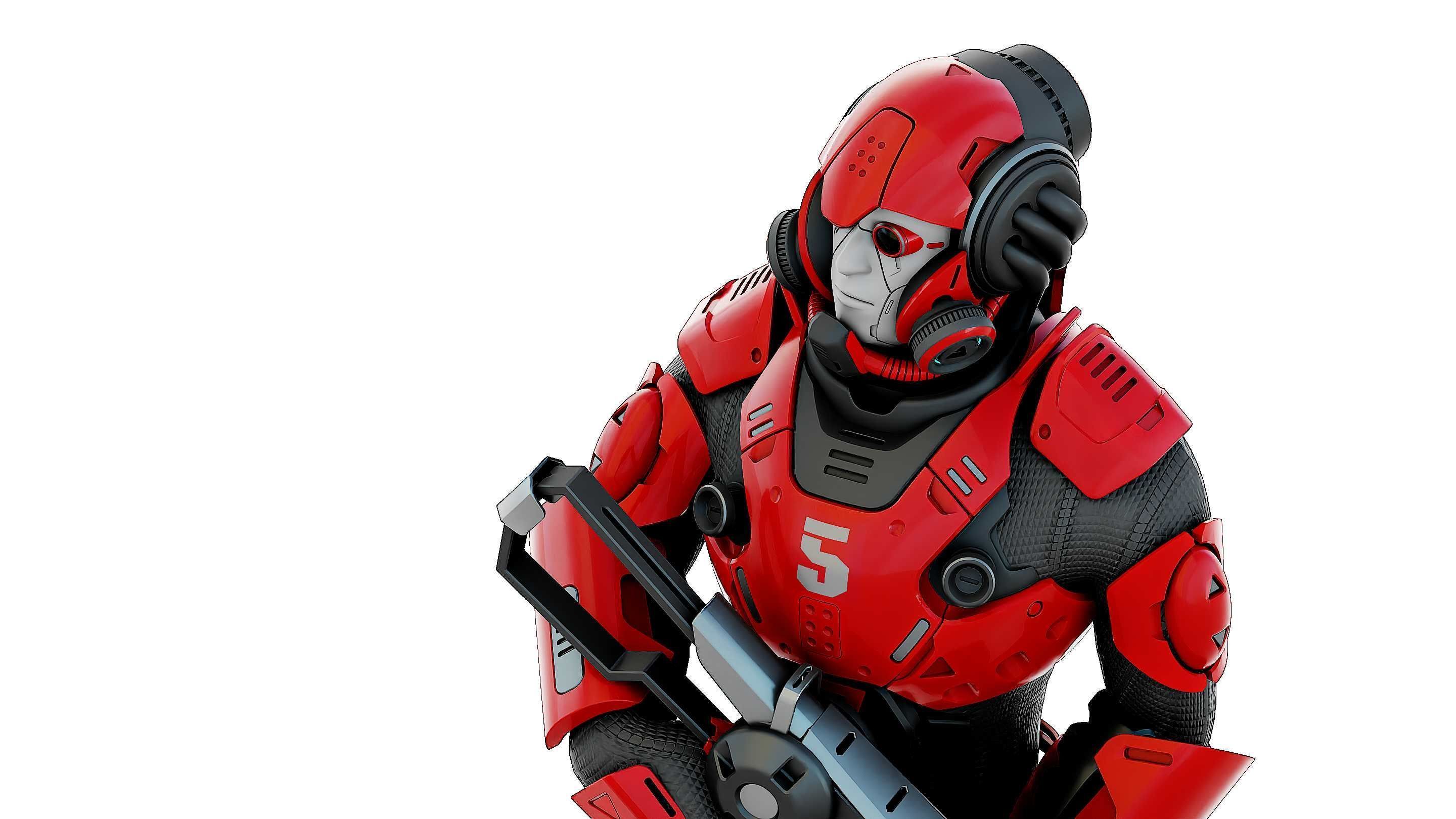 CYBORG SOLDIER RX-900 Rigged for Unreal Engine - Unity - MIXAMO 3D model_25