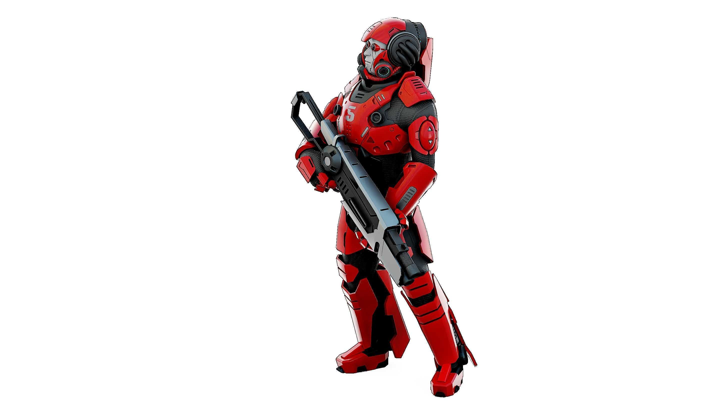 CYBORG SOLDIER RX-900 Rigged for Unreal Engine - Unity - MIXAMO 3D model_20