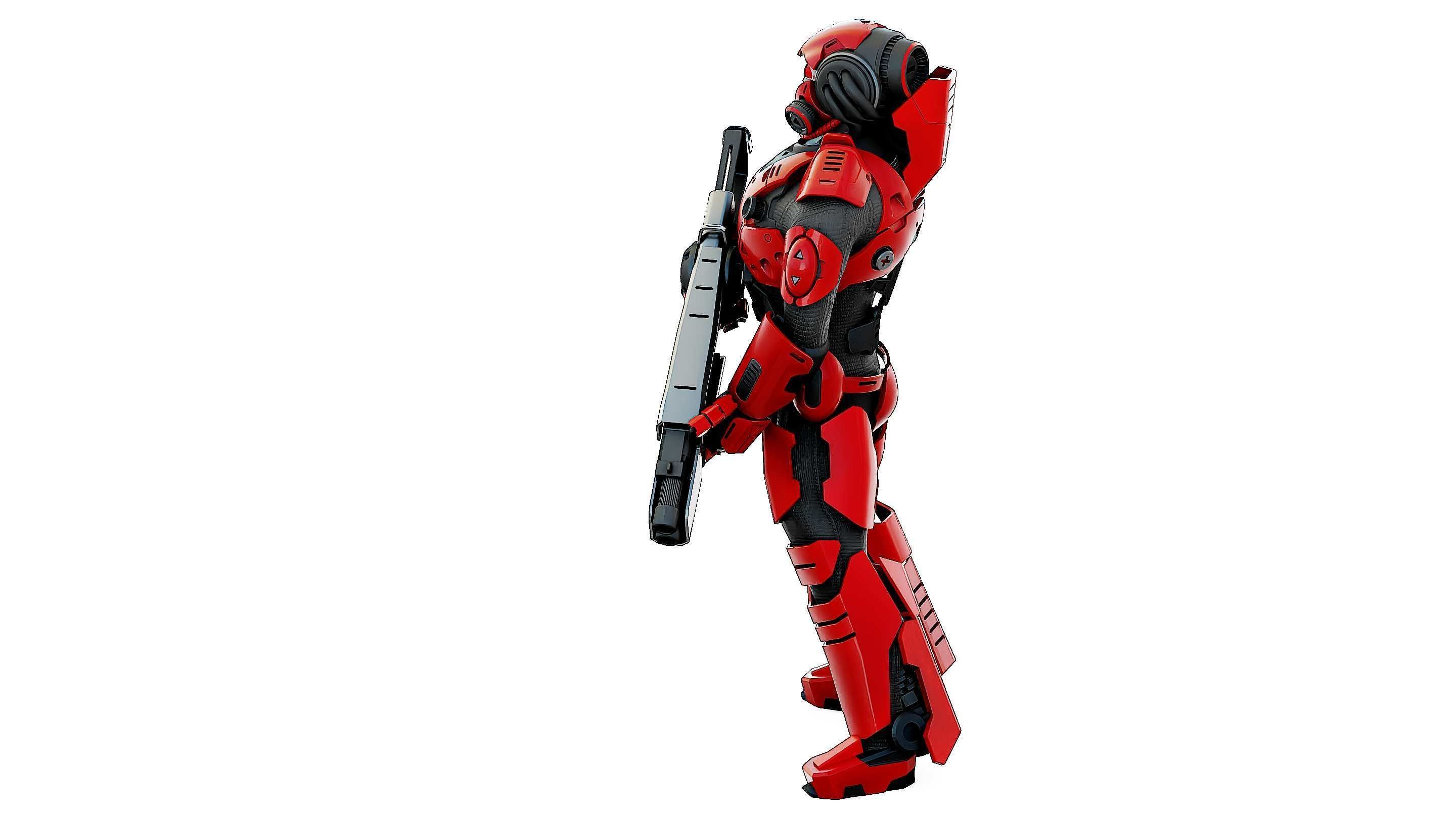 CYBORG SOLDIER RX-900 Rigged for Unreal Engine - Unity - MIXAMO 3D model_17