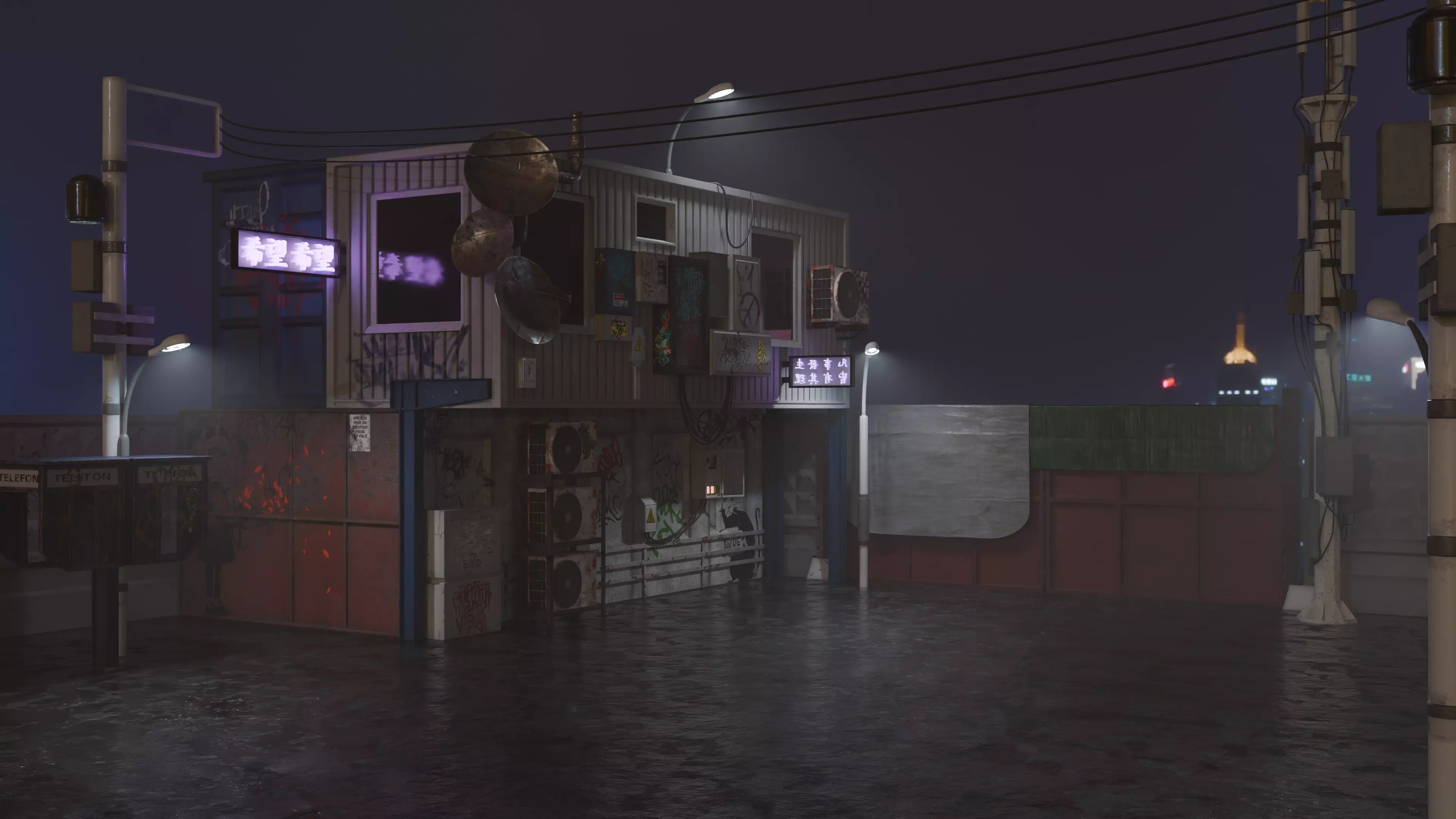 Night street 3D model_0