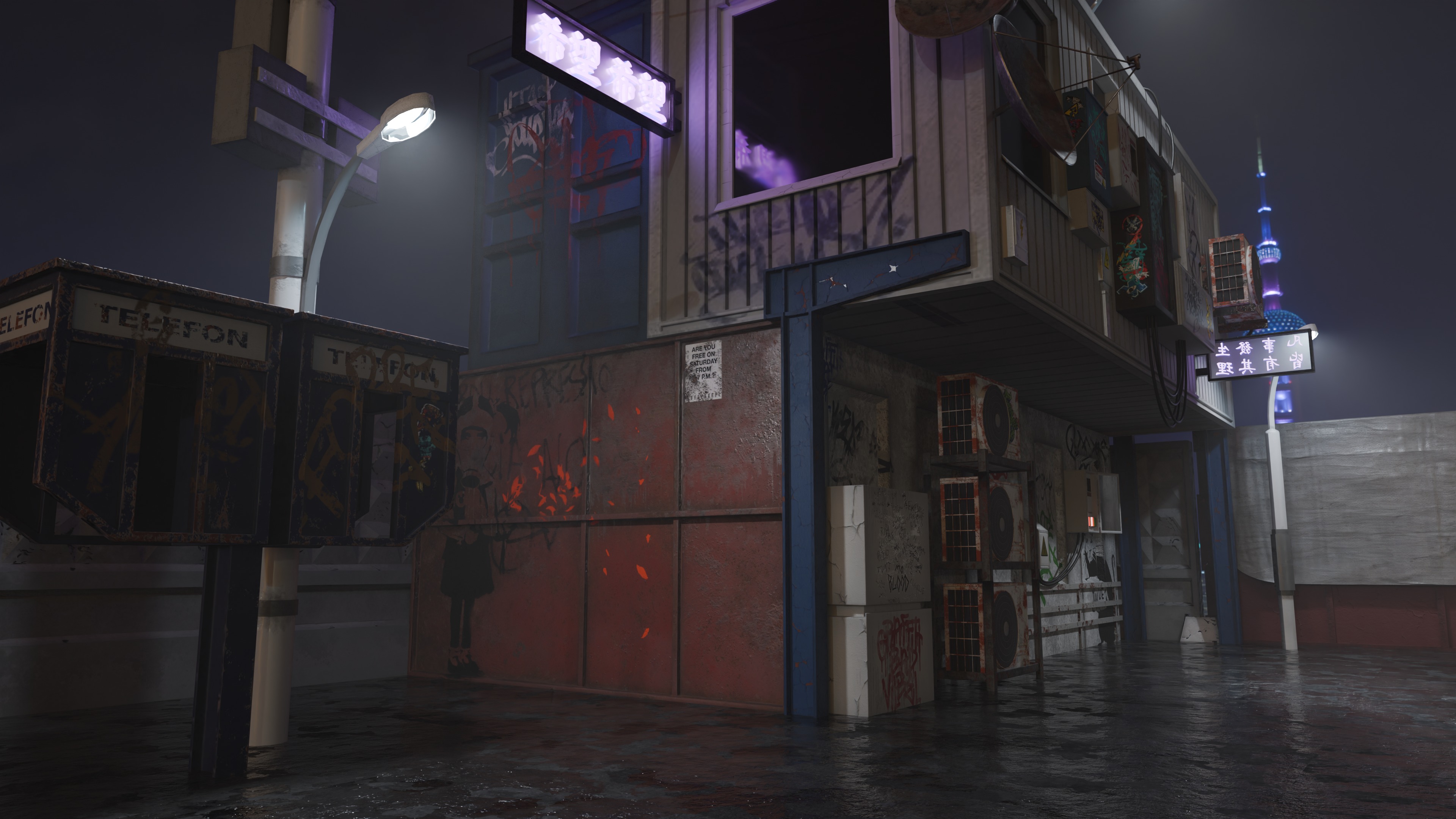 Night street 3D model_3
