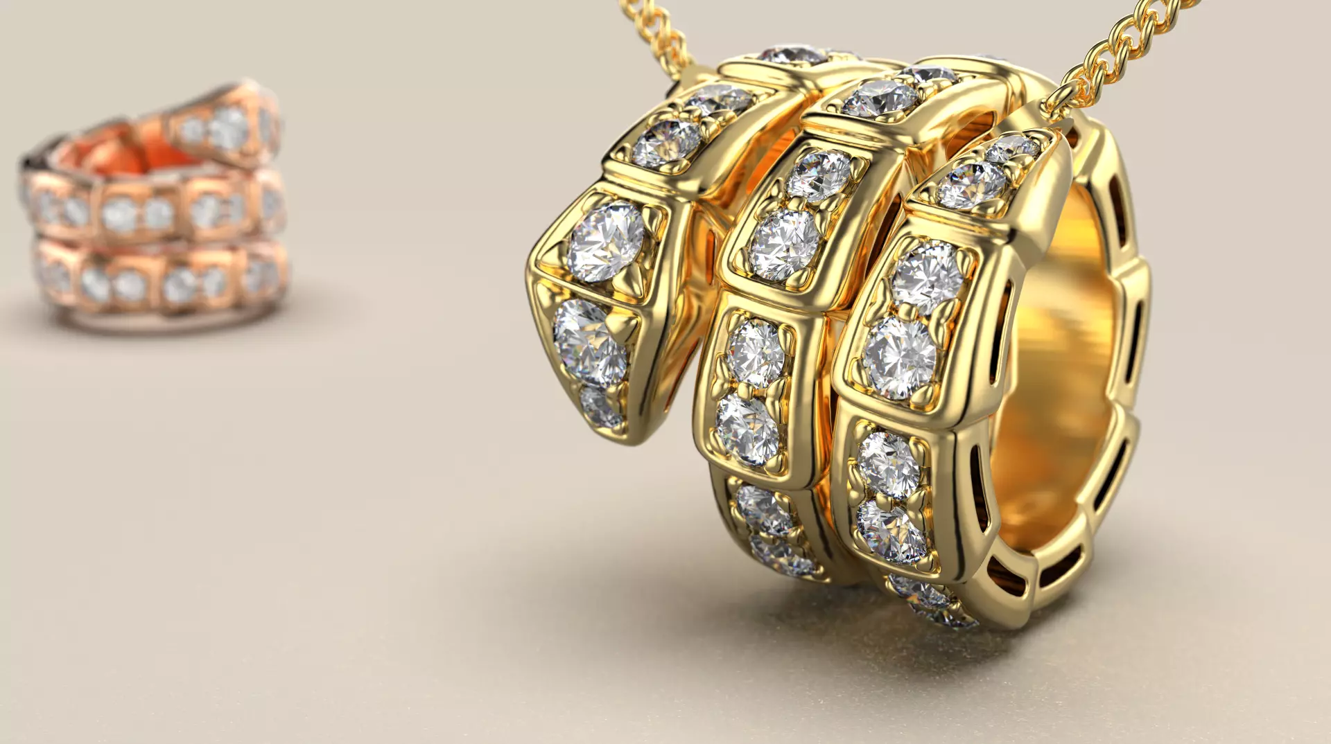 Bvlgari Serpenti Viper Necklace  3D print model_0