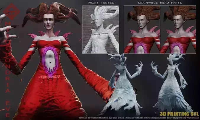 Mitochondria Eve 3D print model