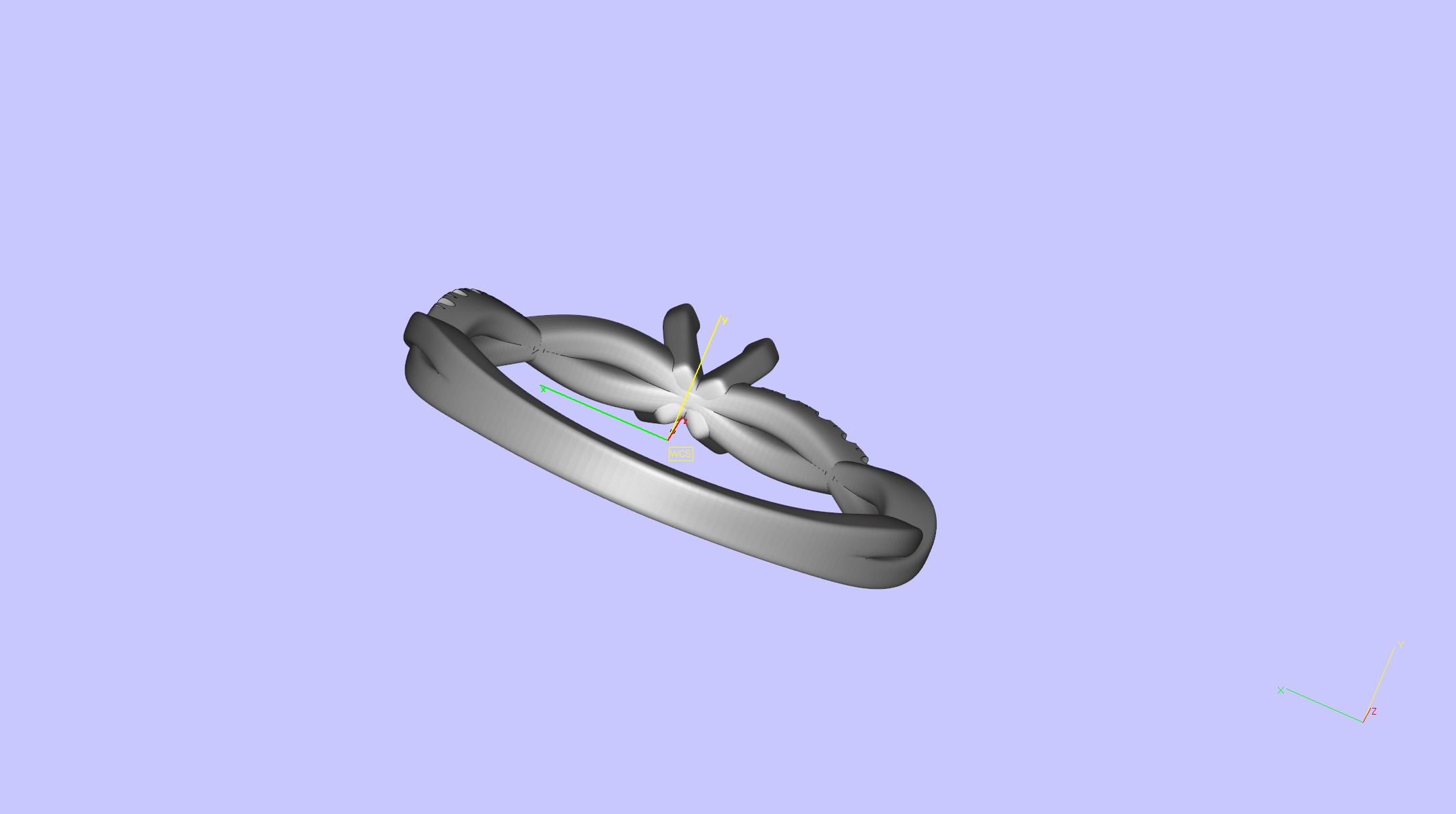 Petite Twisted Vine Diamond Ring 3D print model_9