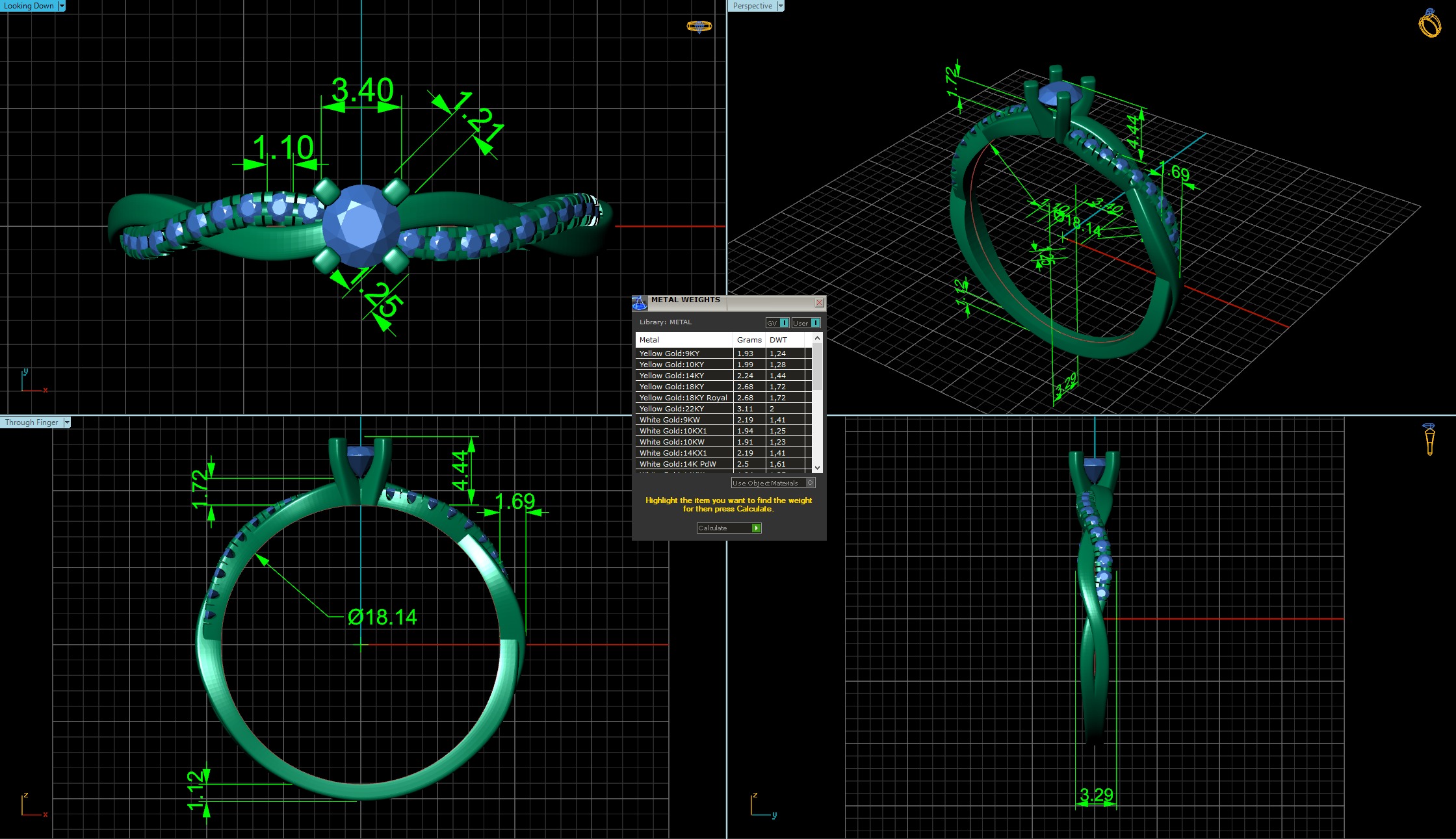Petite Twisted Vine Diamond Ring 3D print model_4