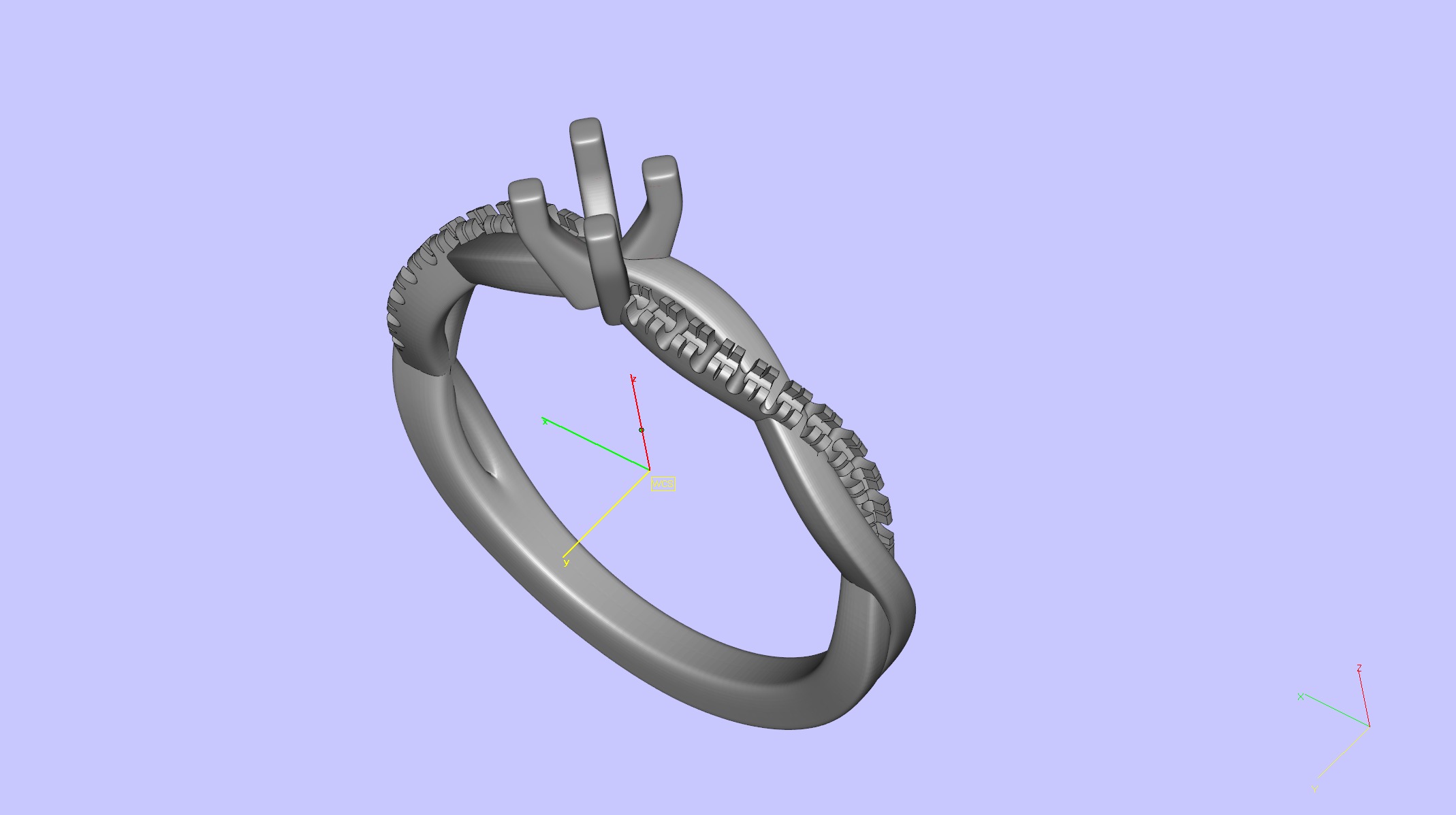 Petite Twisted Vine Diamond Ring 3D print model_10