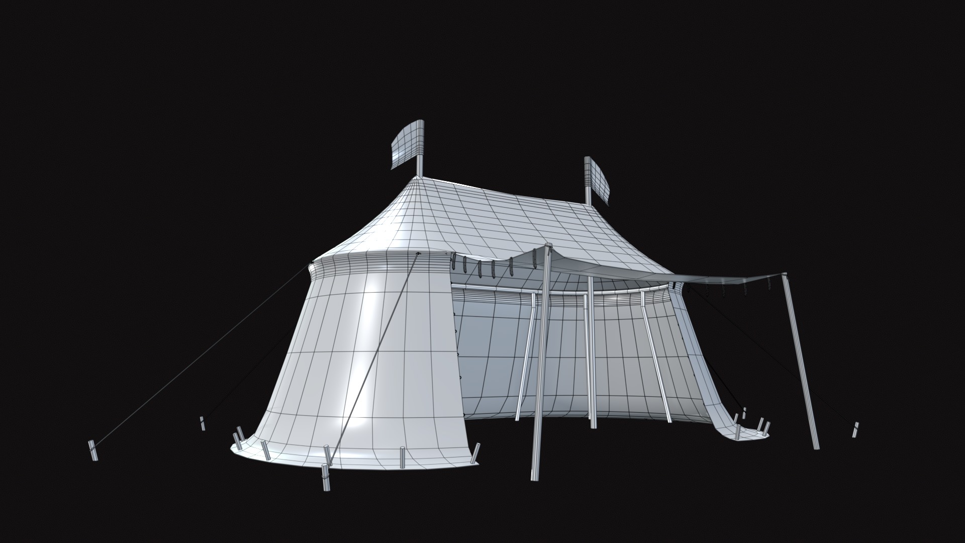 Medieval Tent V02 Low-poly 3D model_9