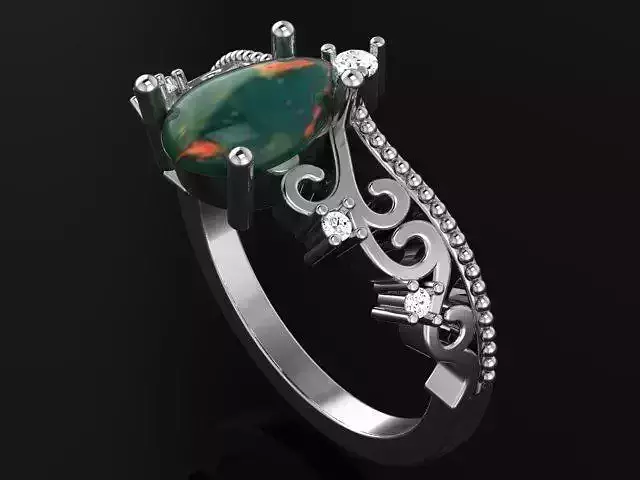 Ring with pear cabochon 4921